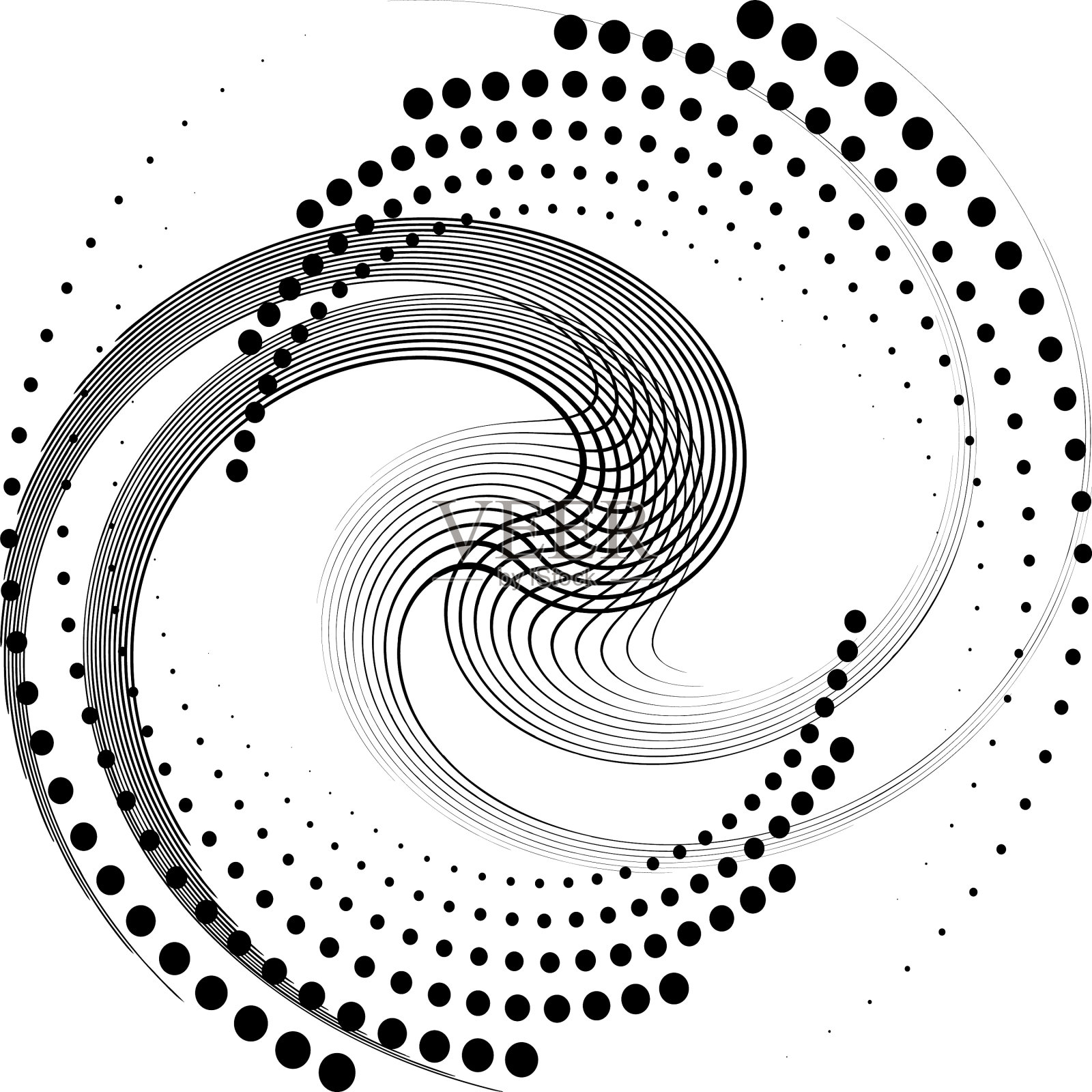 叠加抽象螺旋、漩涡、漩涡蜗壳插画图片素材