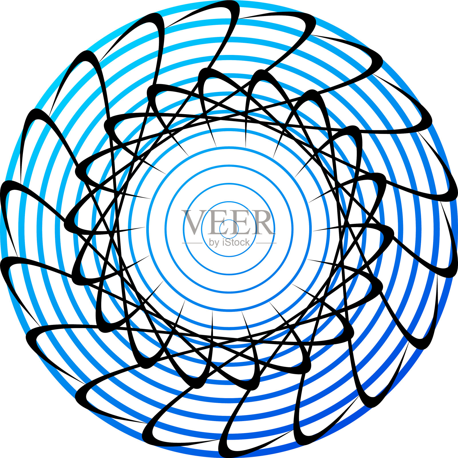 叠加抽象螺旋、漩涡、漩涡蜗壳插画图片素材