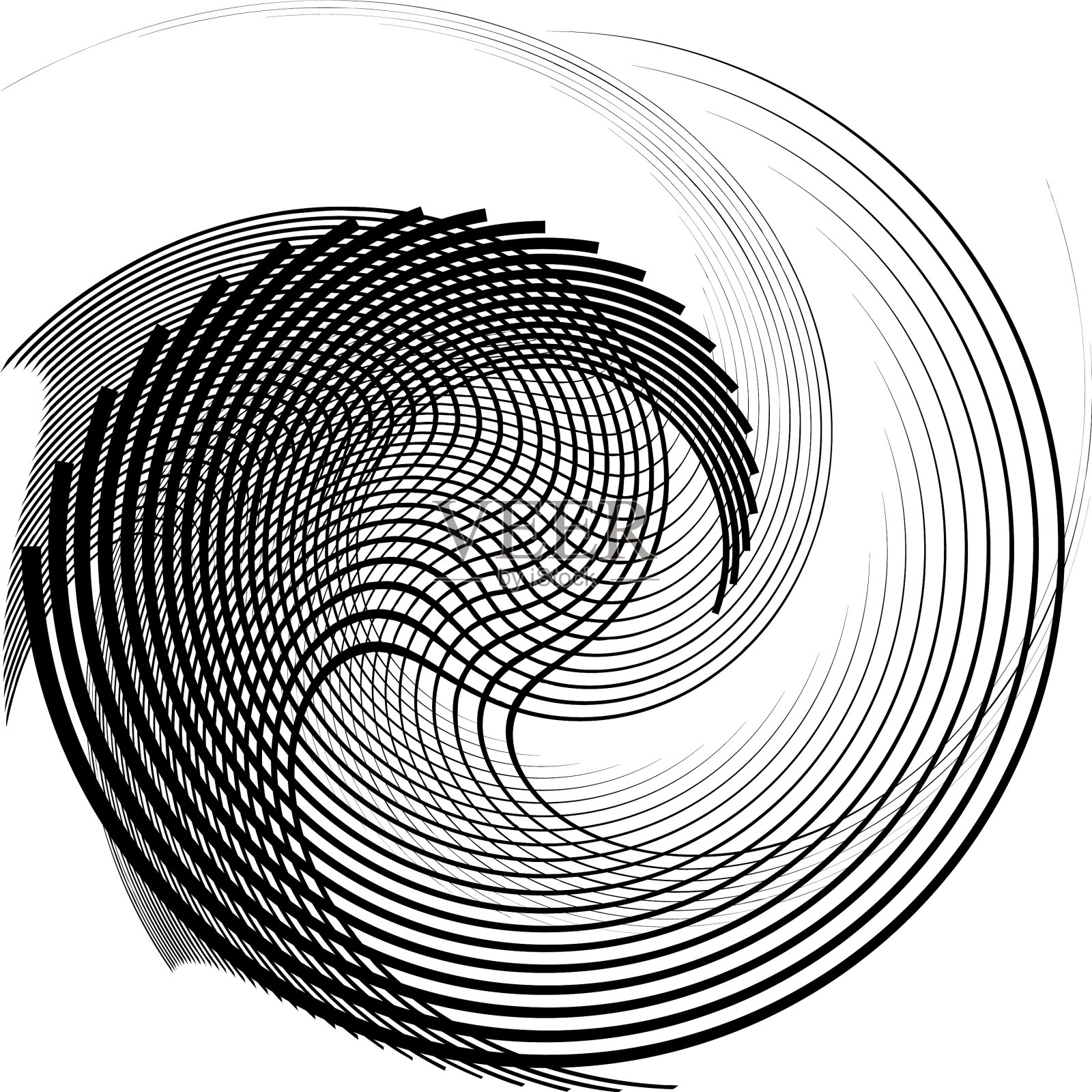 叠加抽象螺旋、漩涡、漩涡蜗壳插画图片素材