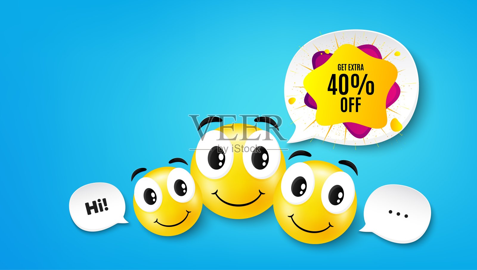 40%销售液体形状贴纸。折扣旗帜。向量设计模板素材