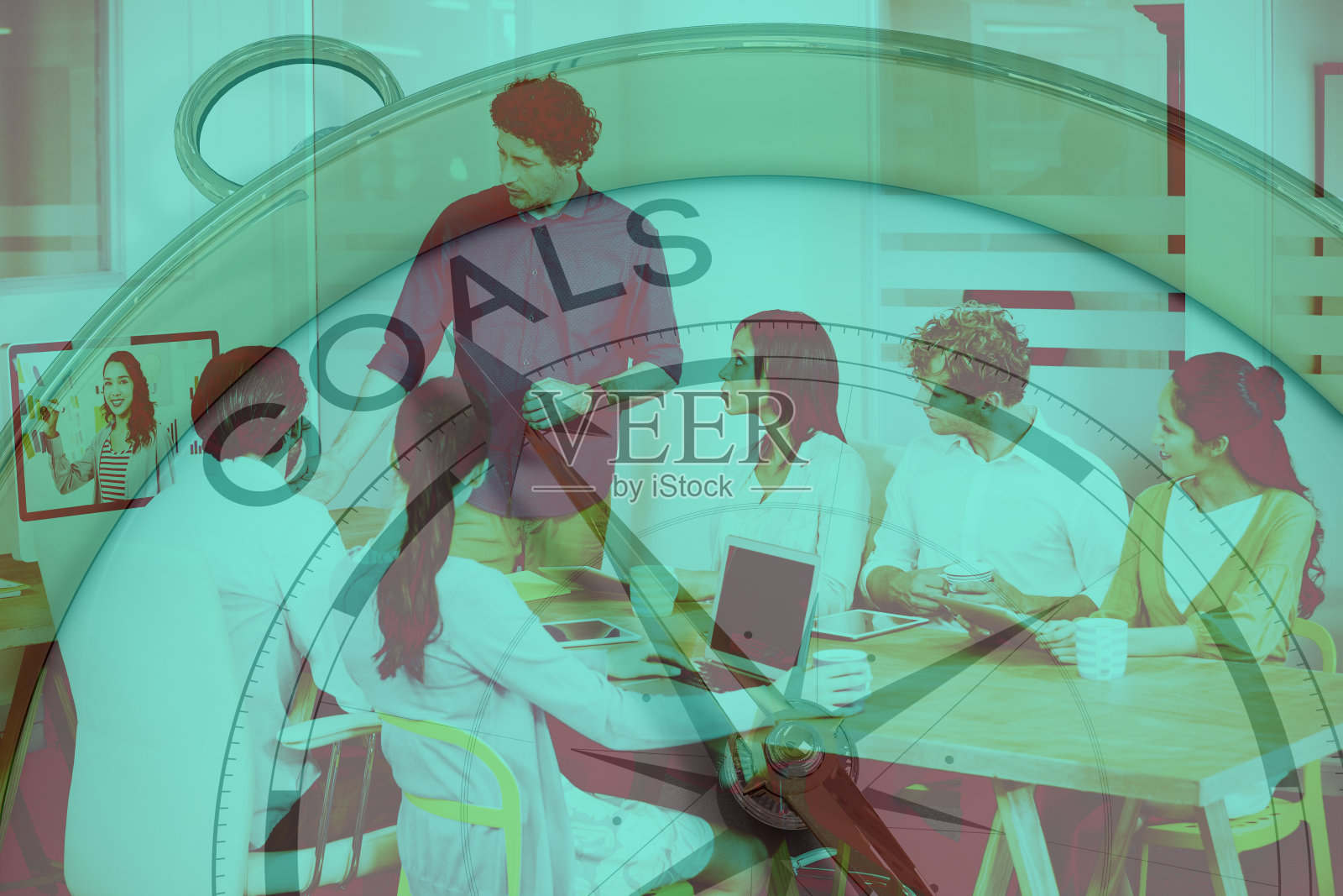 罗盘指向目标的合成图像照片摄影图片