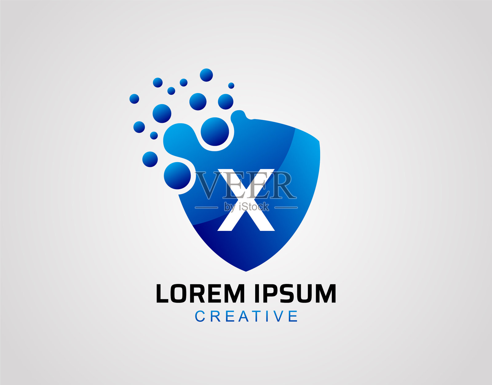 字母x点屏蔽标志现代安全插画图片素材