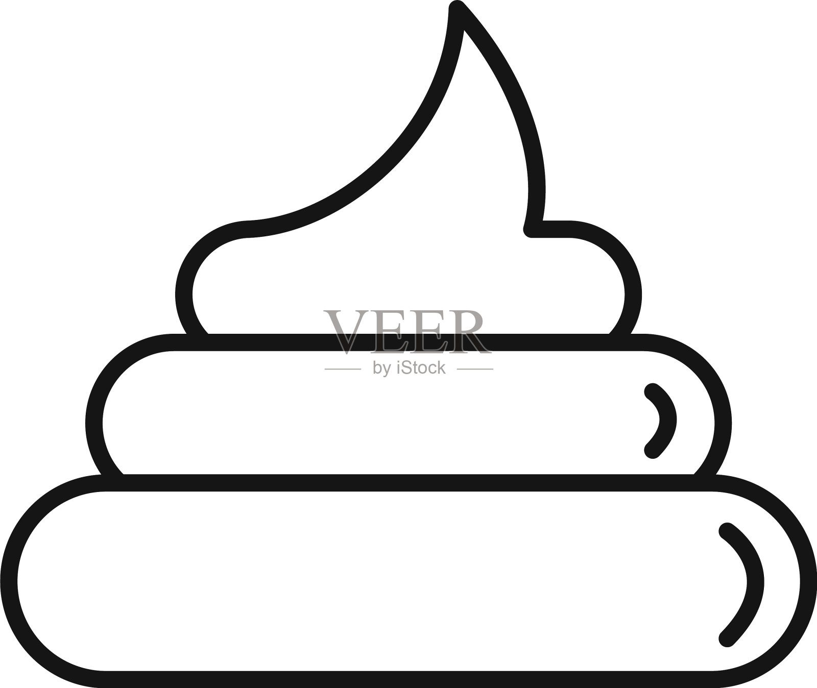 恶作剧大便图标轮廓风格图标素材