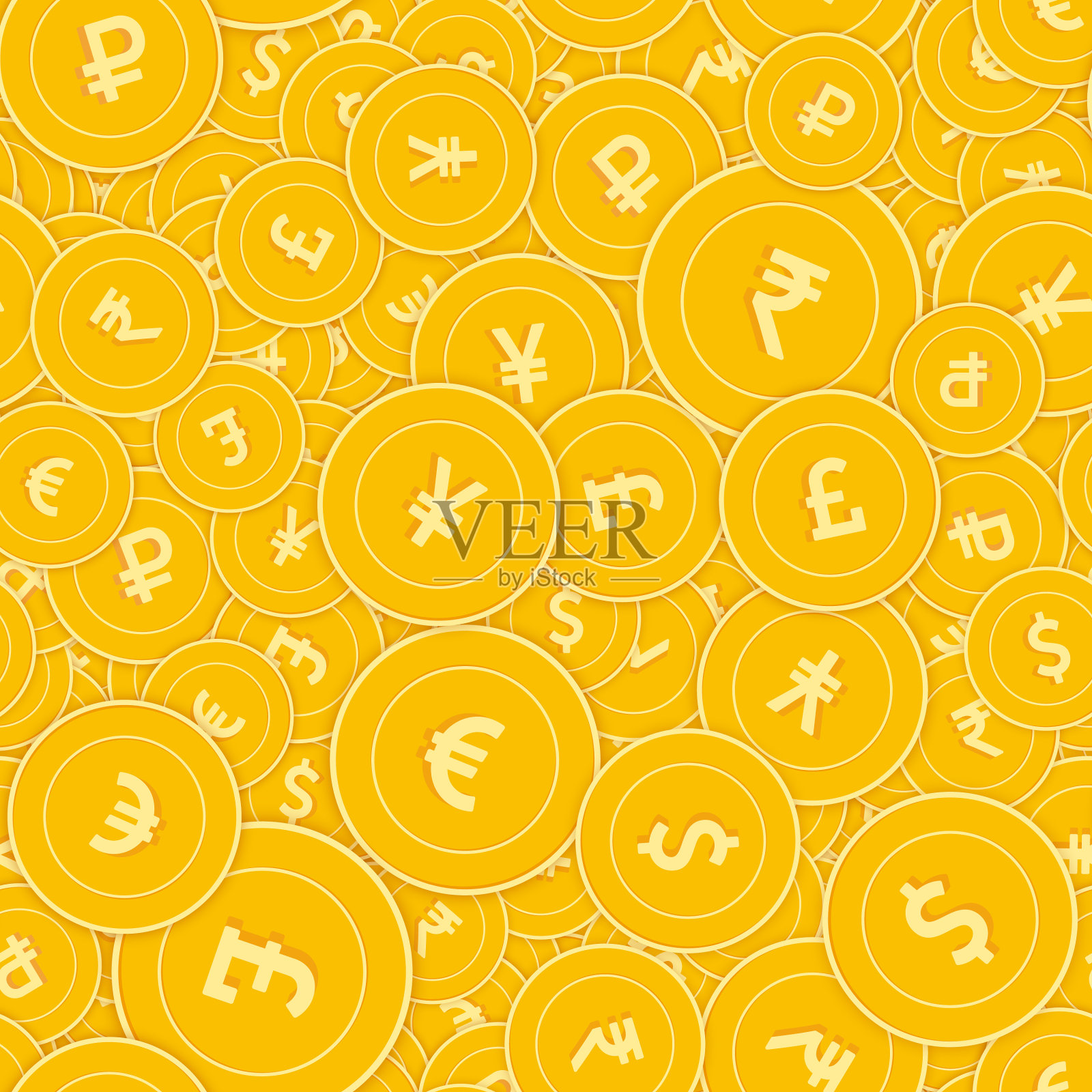 国际货币无缝铸币模式一种插画图片素材