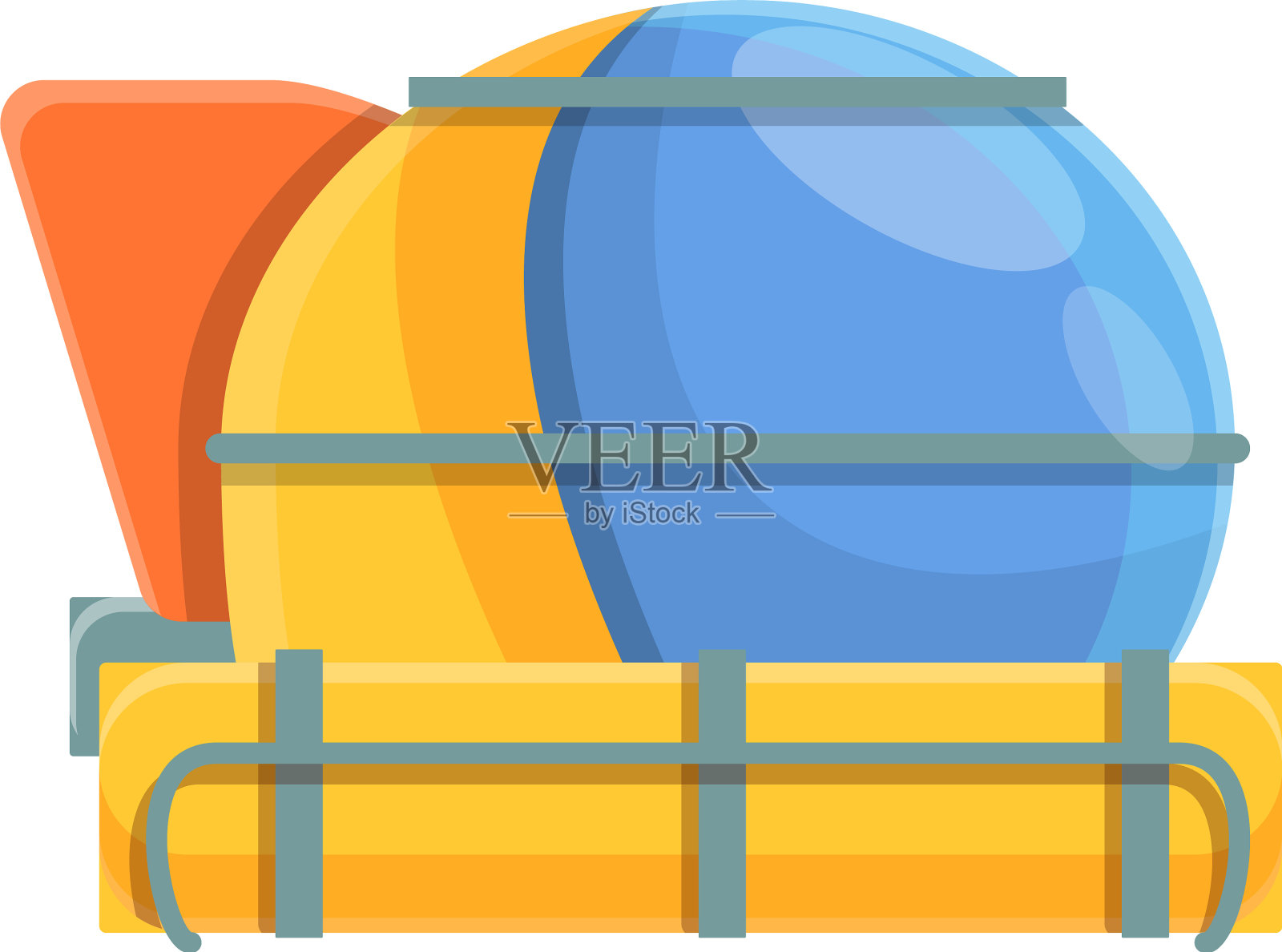 潜水潜水器图标卡通风格设计元素图片