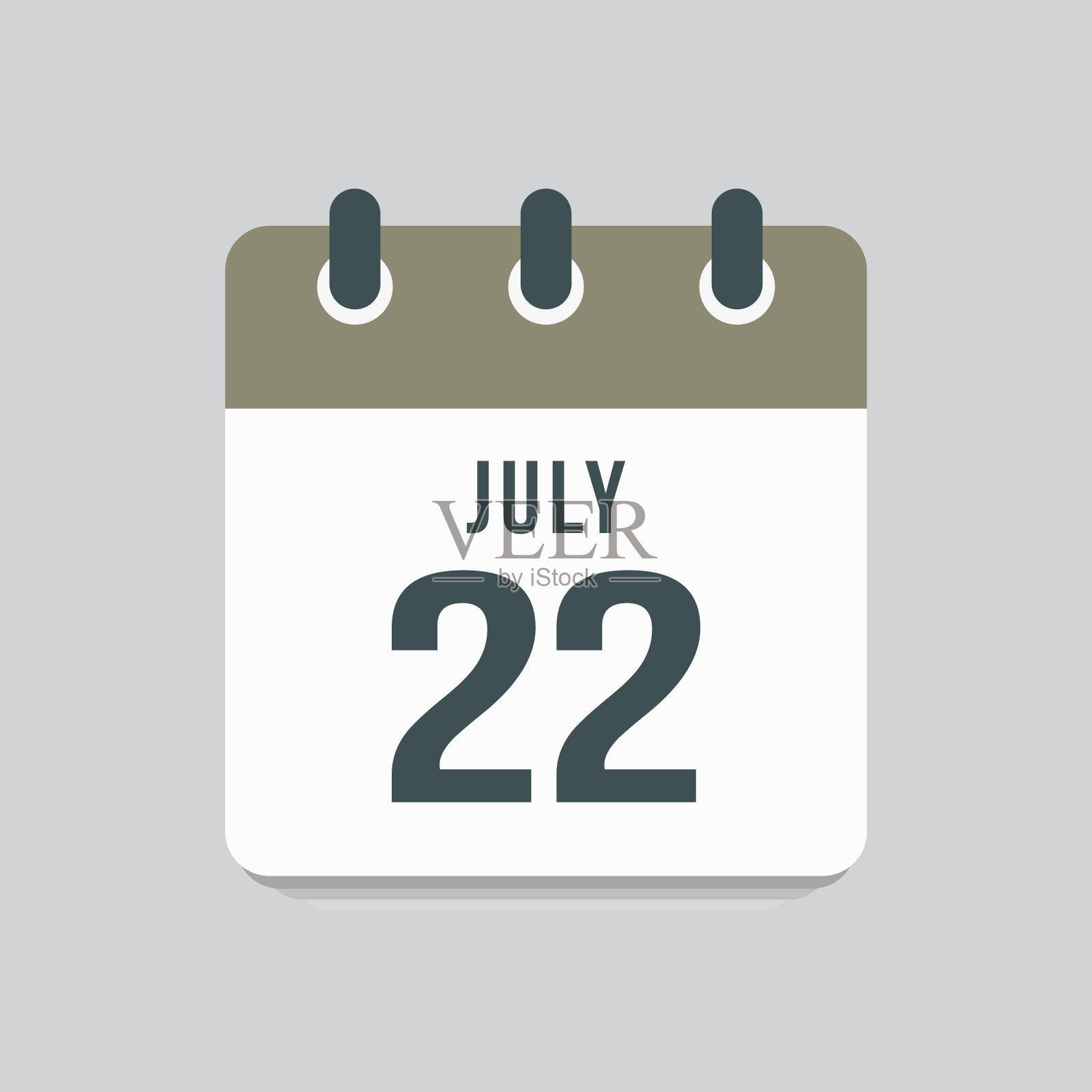 图标日日期7月22日,模板日历页插画图片素材