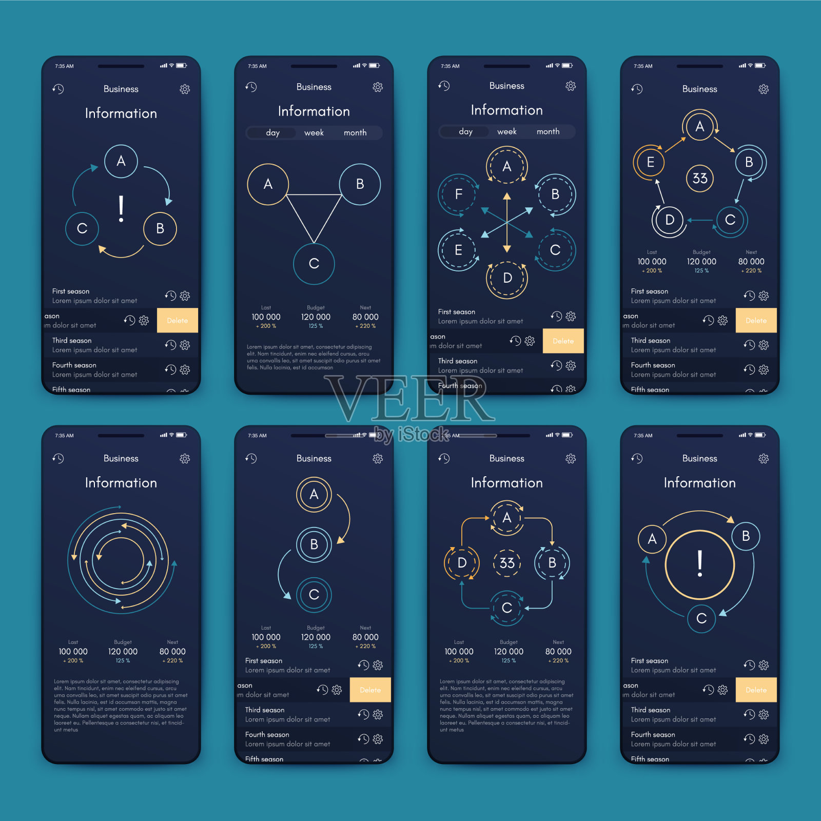 现代商业信息图表元素插画图片素材