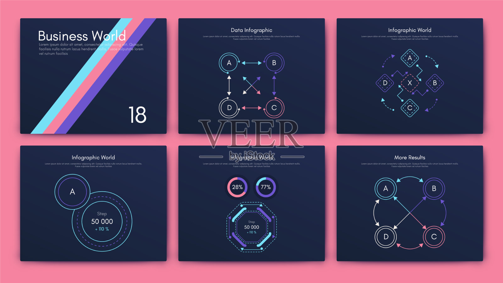 现代商业信息图表元素插画图片素材