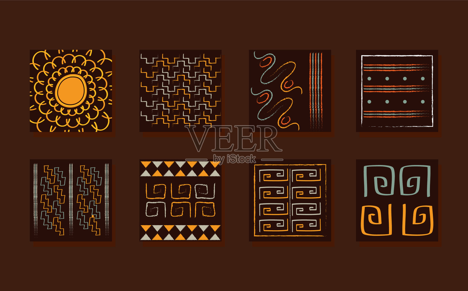 民族手工饰品部落古代纺织品插画图片素材