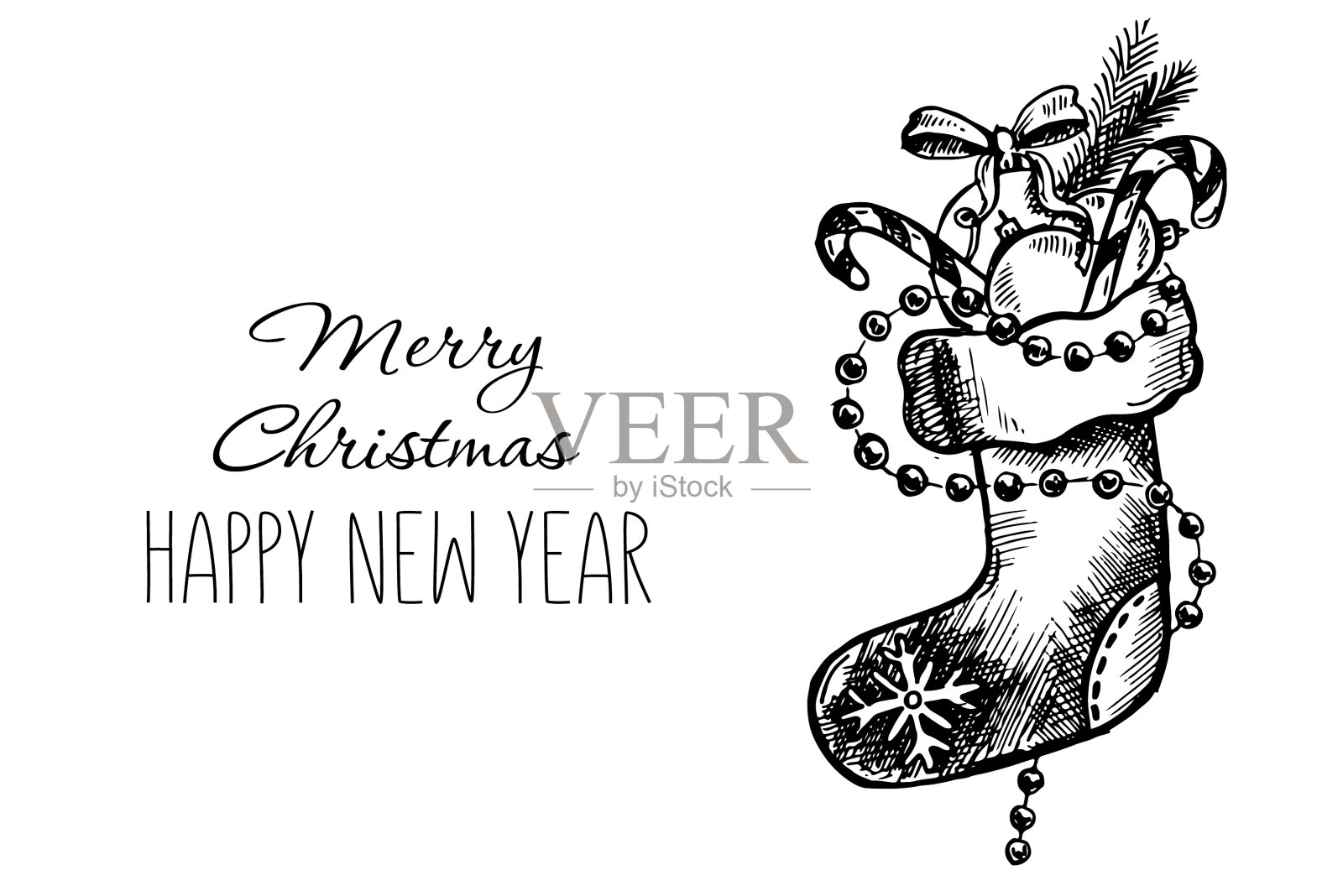 手绘圣诞球插画图片素材