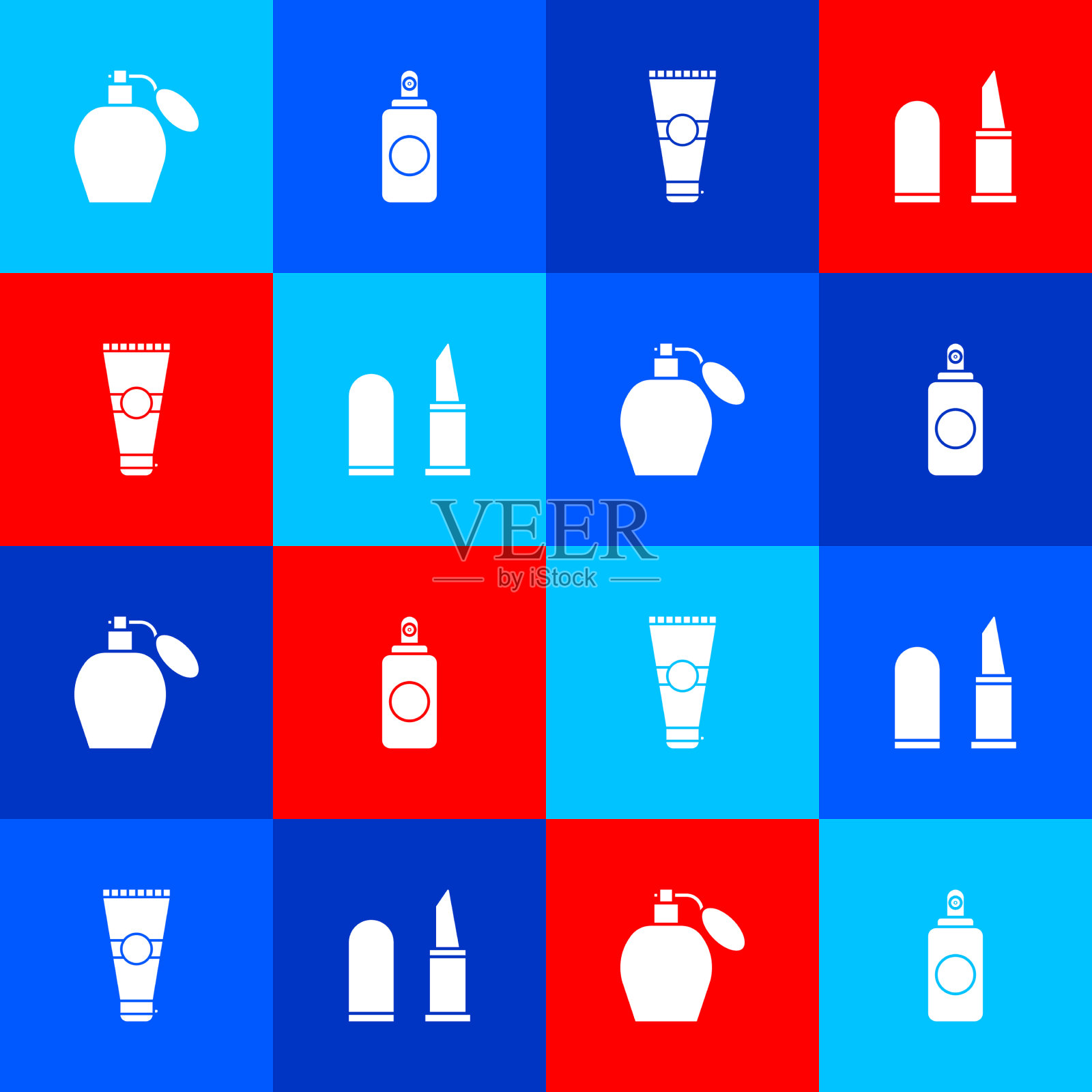 集香水喷雾、洗液、化妆品管等图标素材