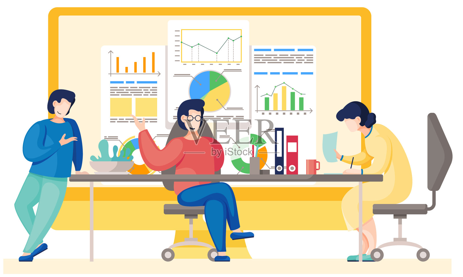 团队合作理念办公室员工沟通设计元素图片