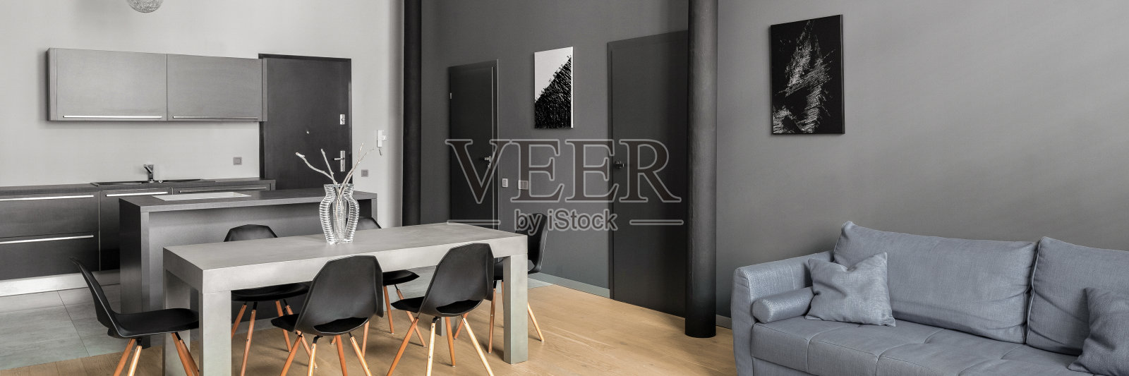 新设计的灰色公寓照片摄影图片