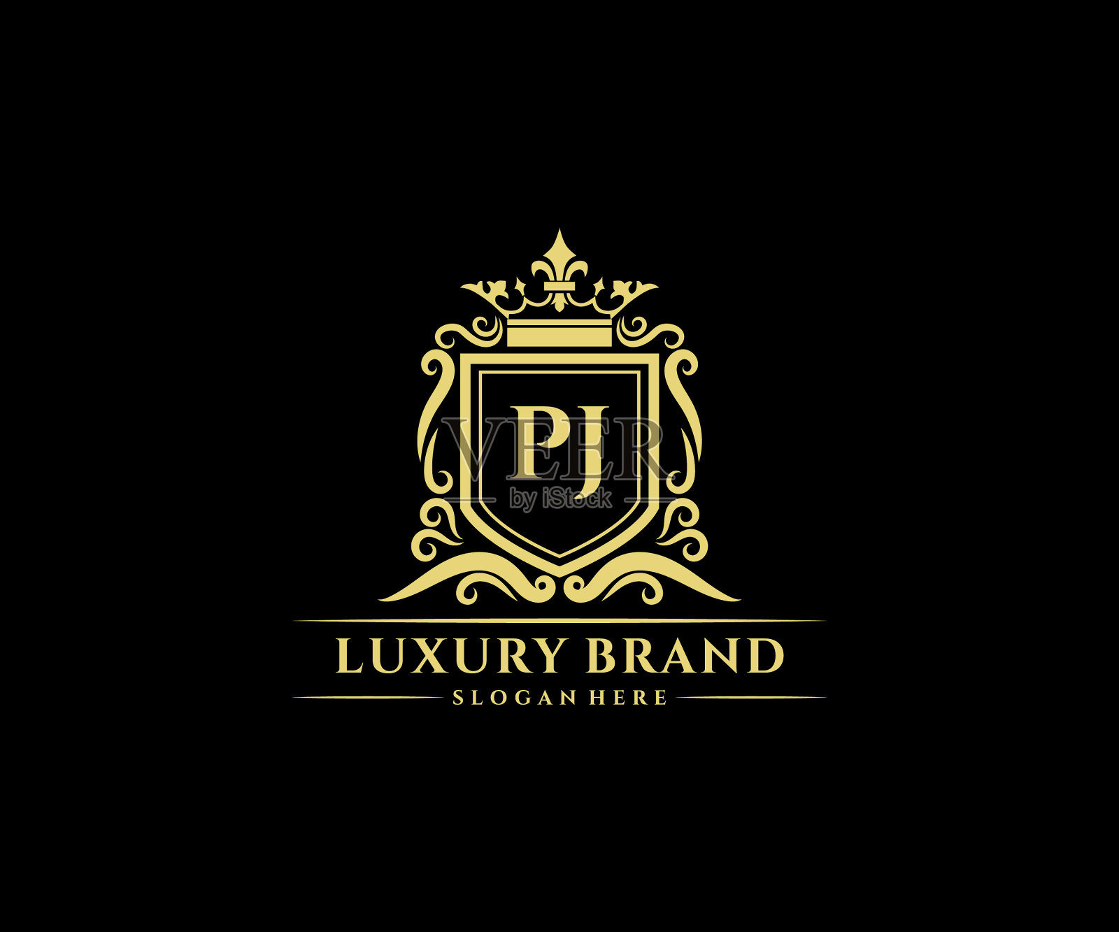 Pj首字母金女性书法插画图片素材