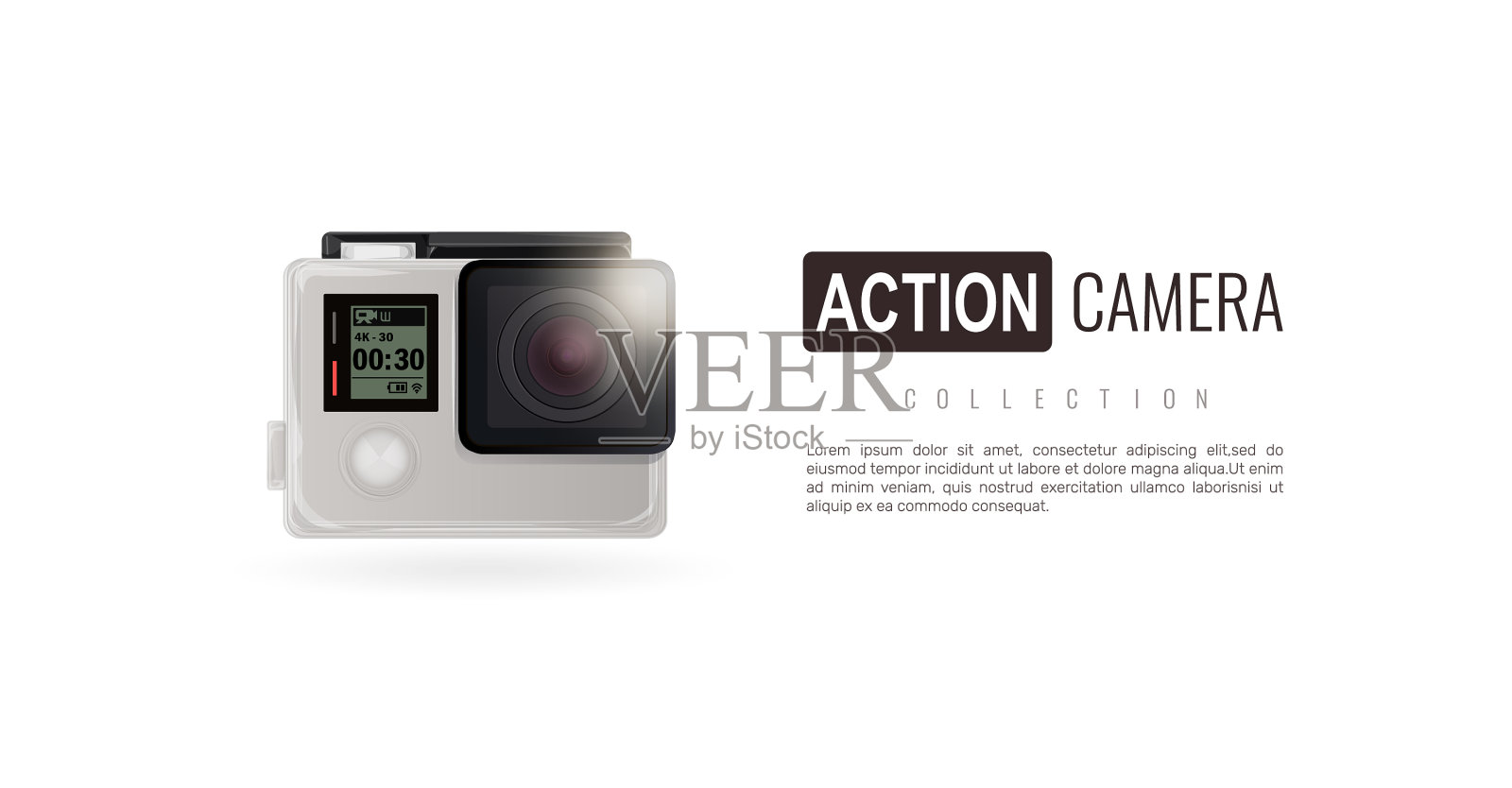 行动相机gopro相机横幅插画图片素材