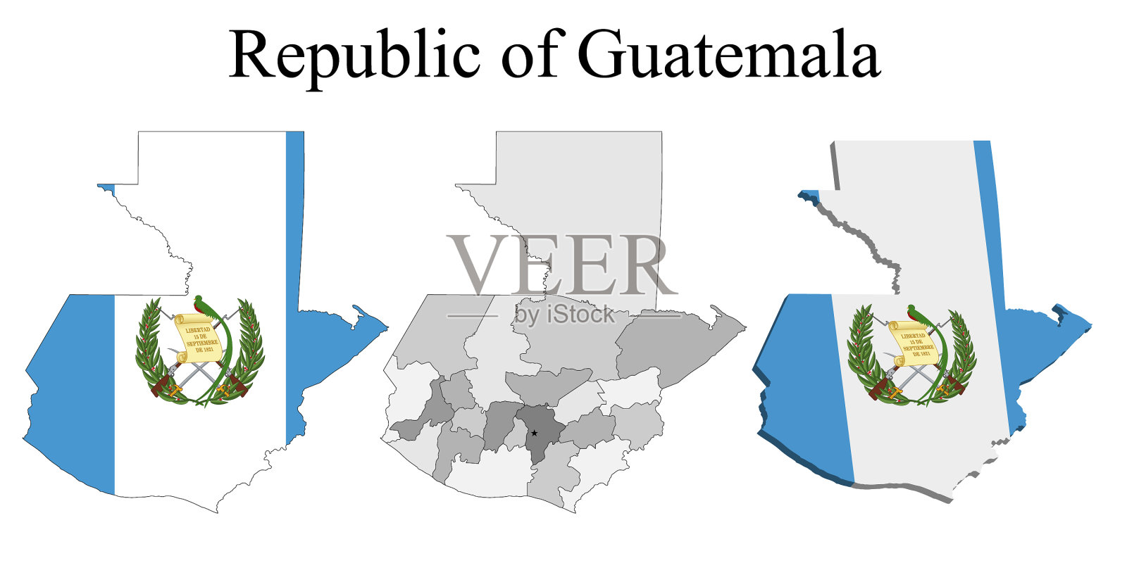 地图上标明危地马拉,地图上标明区域插画图片素材