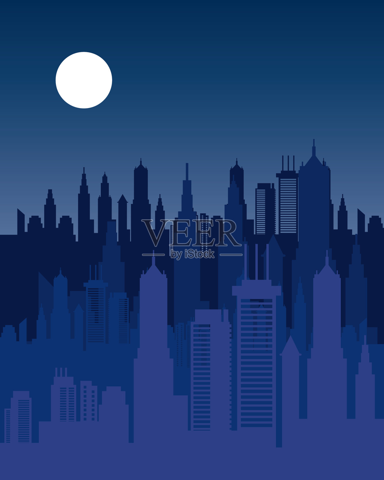 城市天际线夜景图标插画图片素材