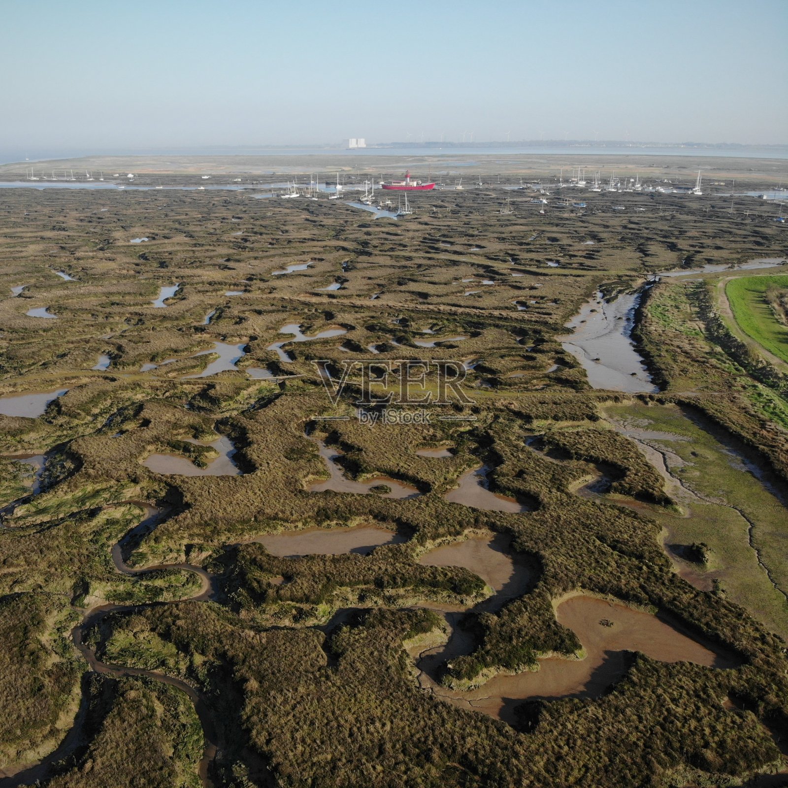 托尔斯伯里沼泽鸟瞰图照片摄影图片