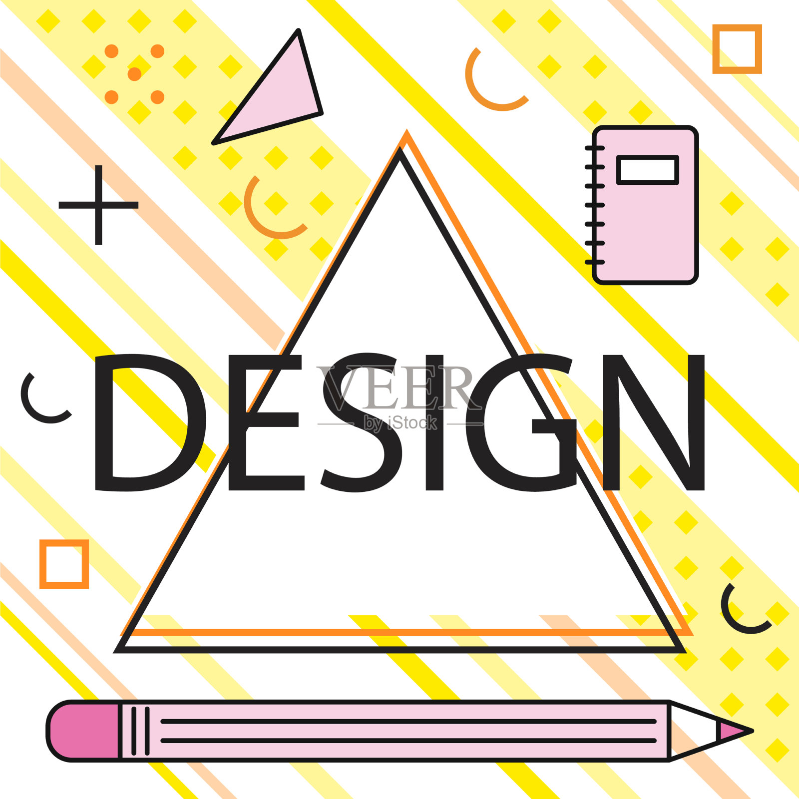 设计字体和信息图形元素的白色插画图片素材