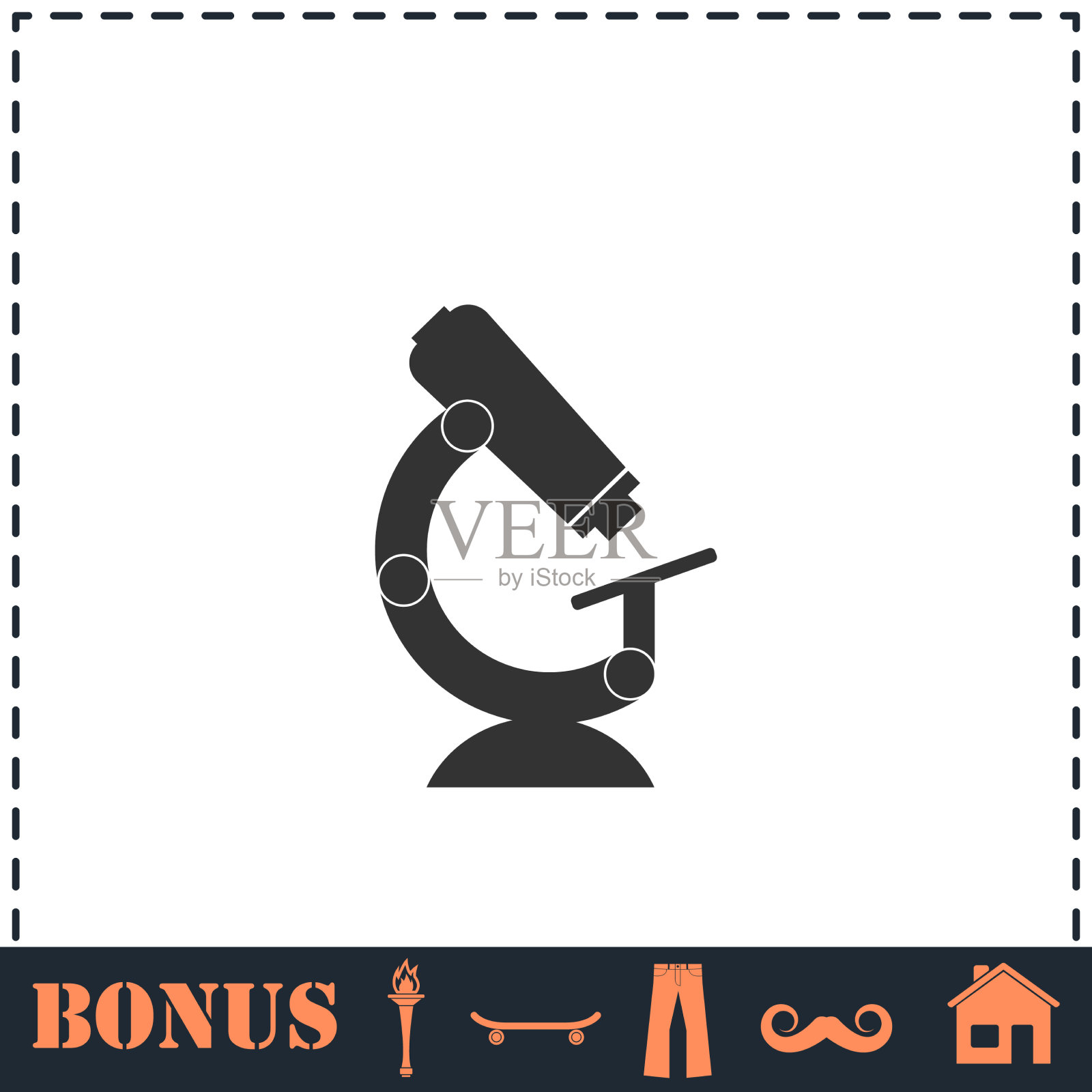 显微镜图标平插画图片素材