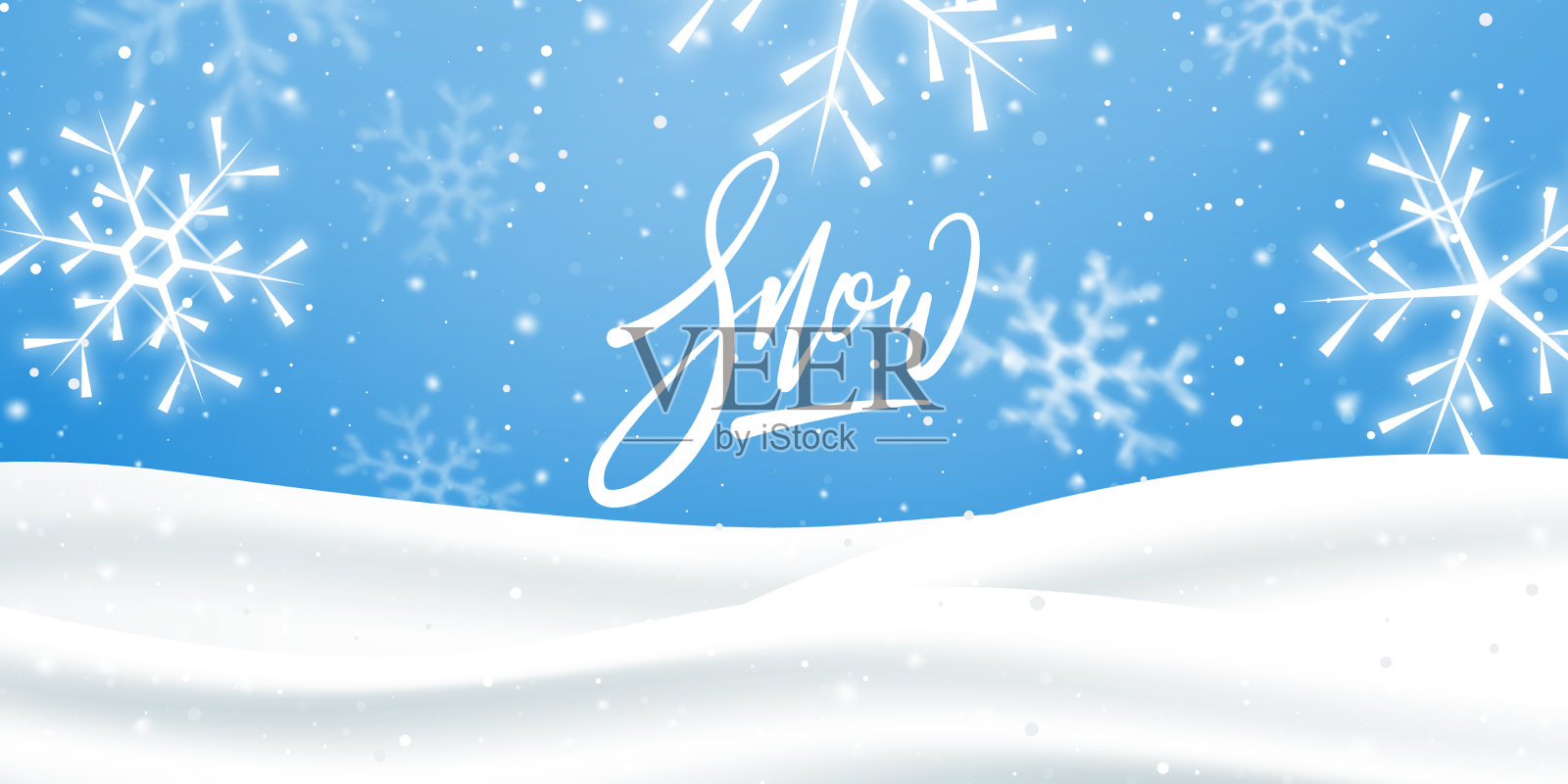 冬天的雪背景圣诞现实插画图片素材