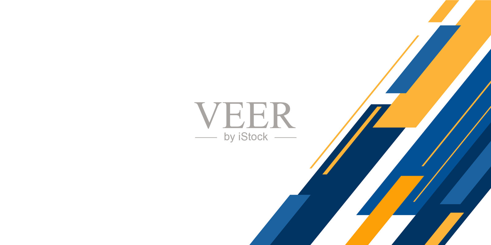 抽象的蓝色和黄色矩形线形设计模板素材