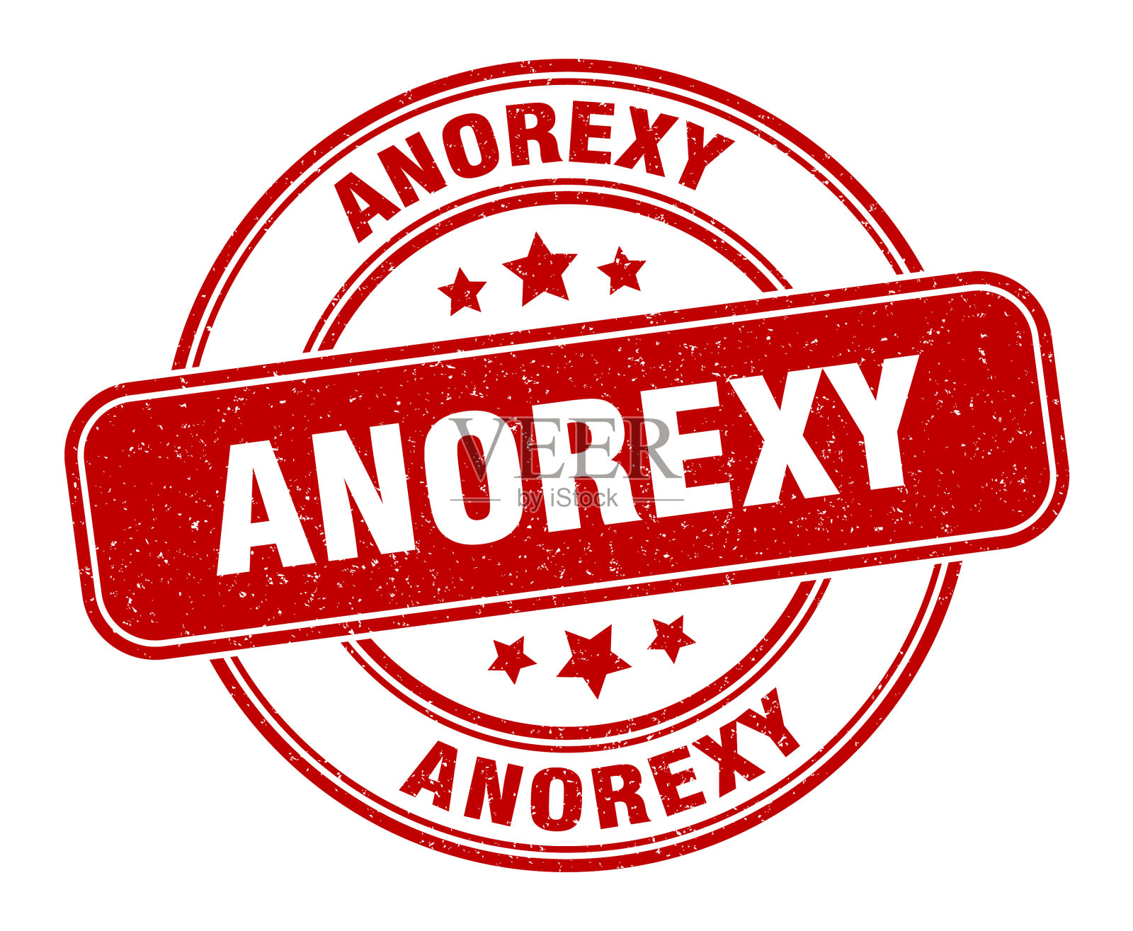 厌食症邮票厌食症标签圆形垃圾标志插画图片素材