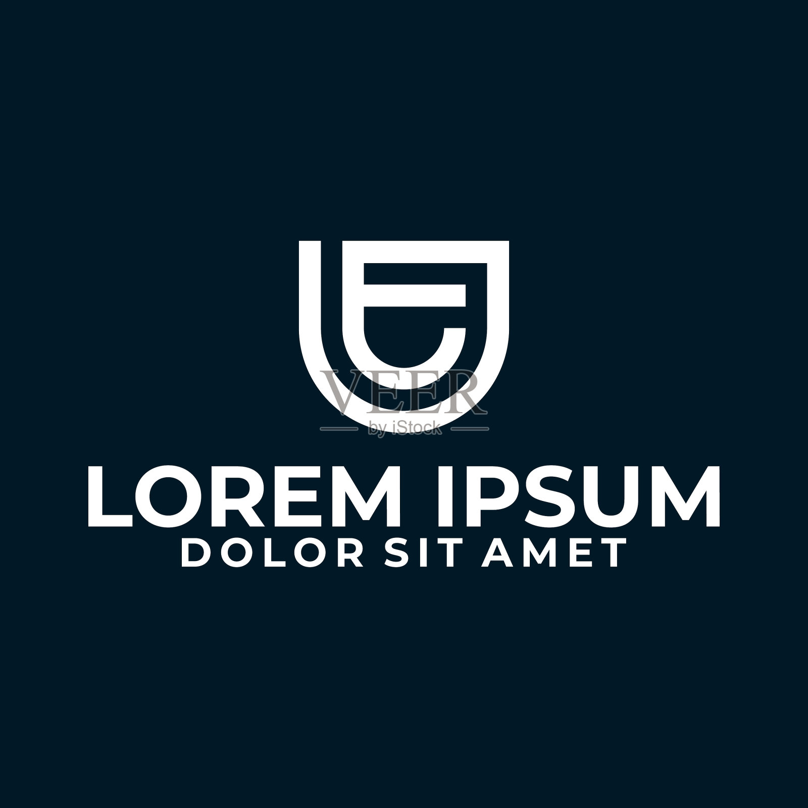 首字母ue或eu标志模板插画图片素材