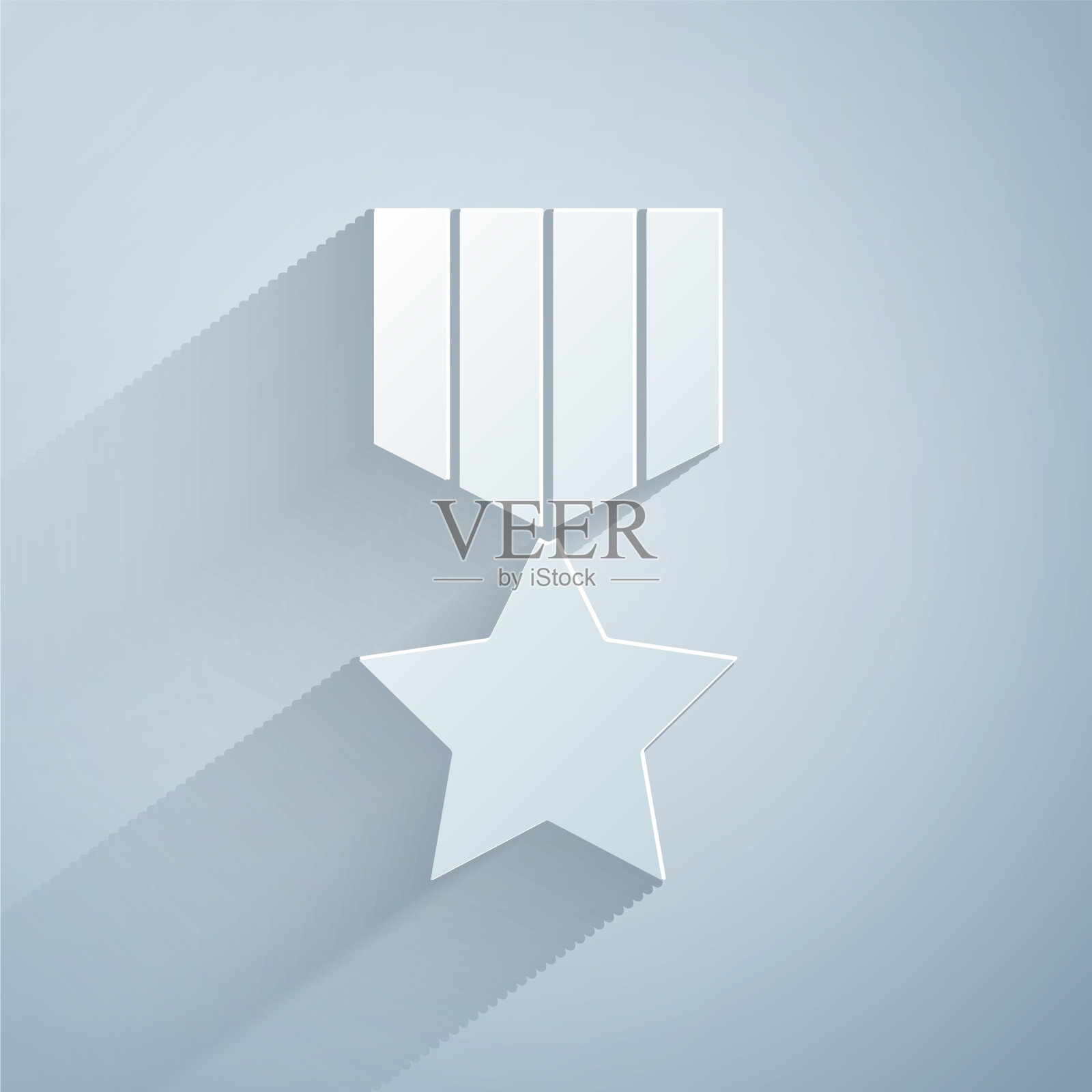 剪纸军事奖励奖章图标孤立上插画图片素材