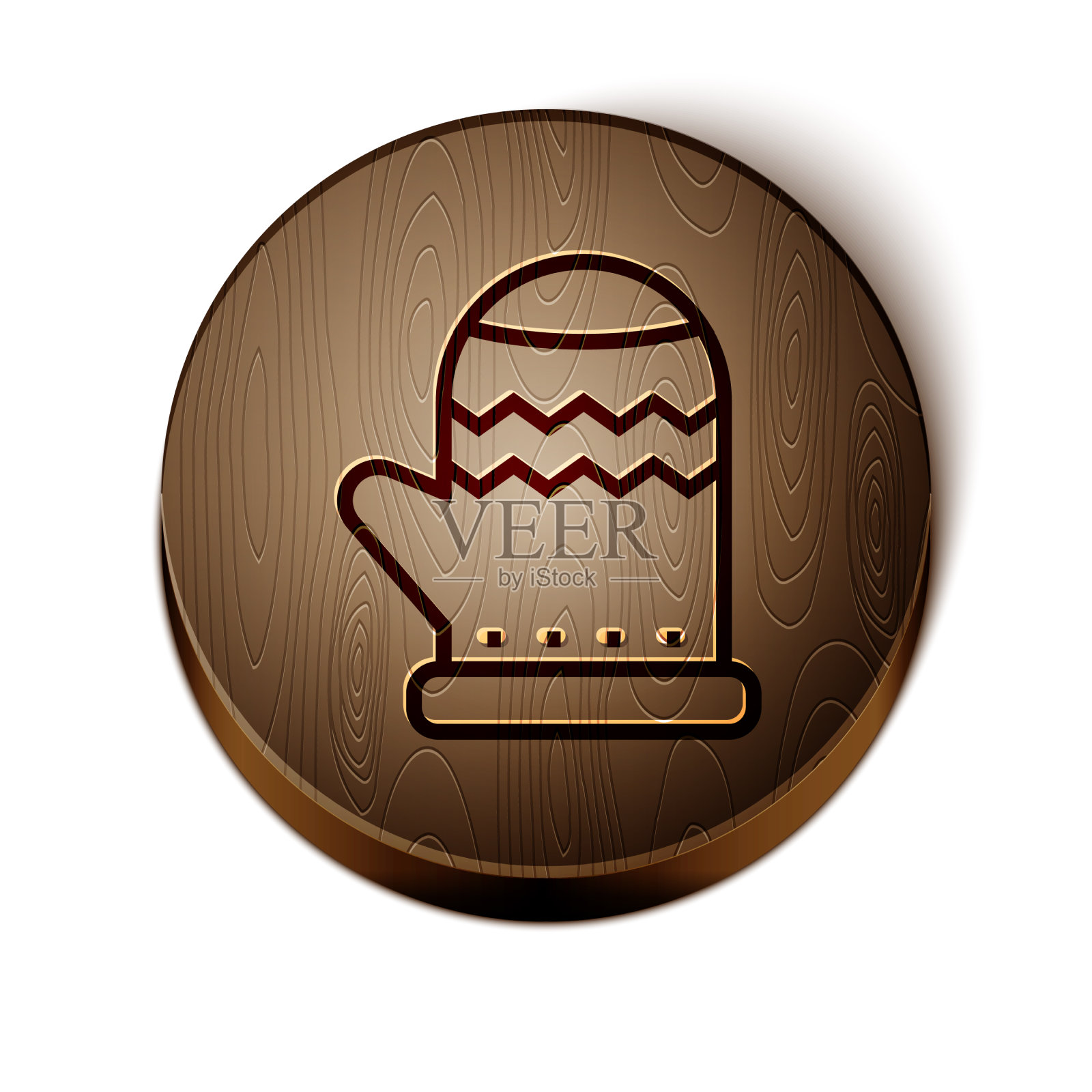 棕色线圣诞手套图标孤立在白色图标素材