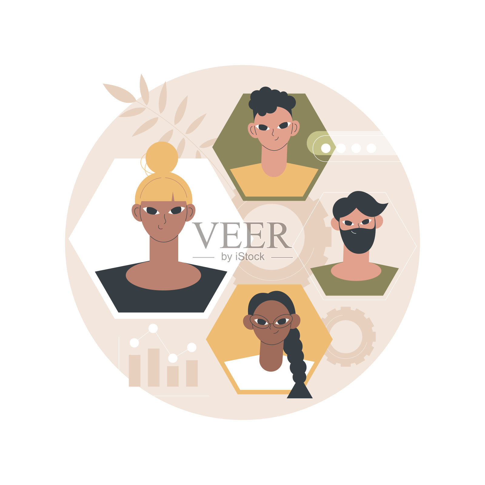 人力资源抽象概念矢量说明。插画图片素材