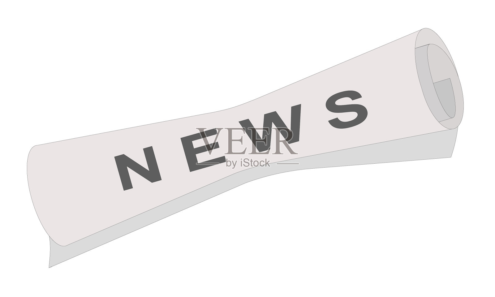 滚动的报纸,新闻标题被孤立插画图片素材