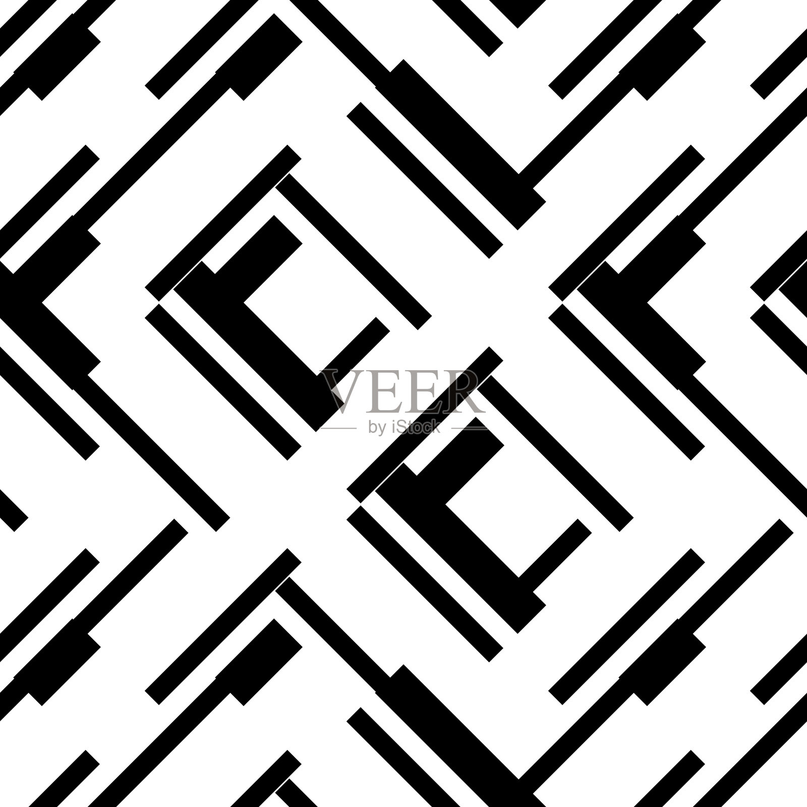 无缝模式与斜黑带插画图片素材