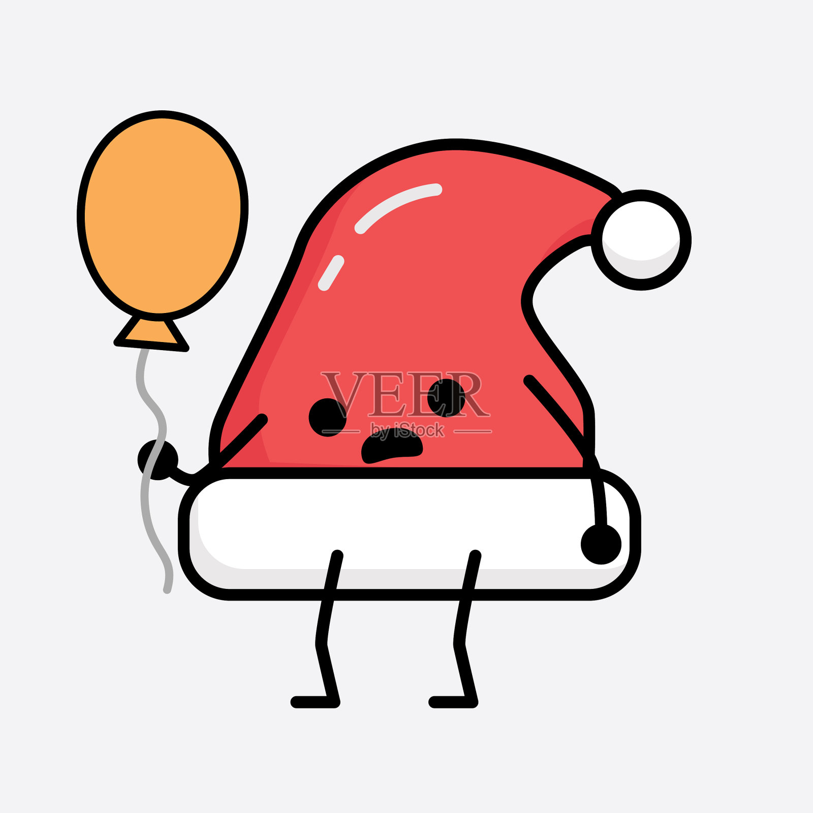 可爱的圣诞帽人物插画图片素材