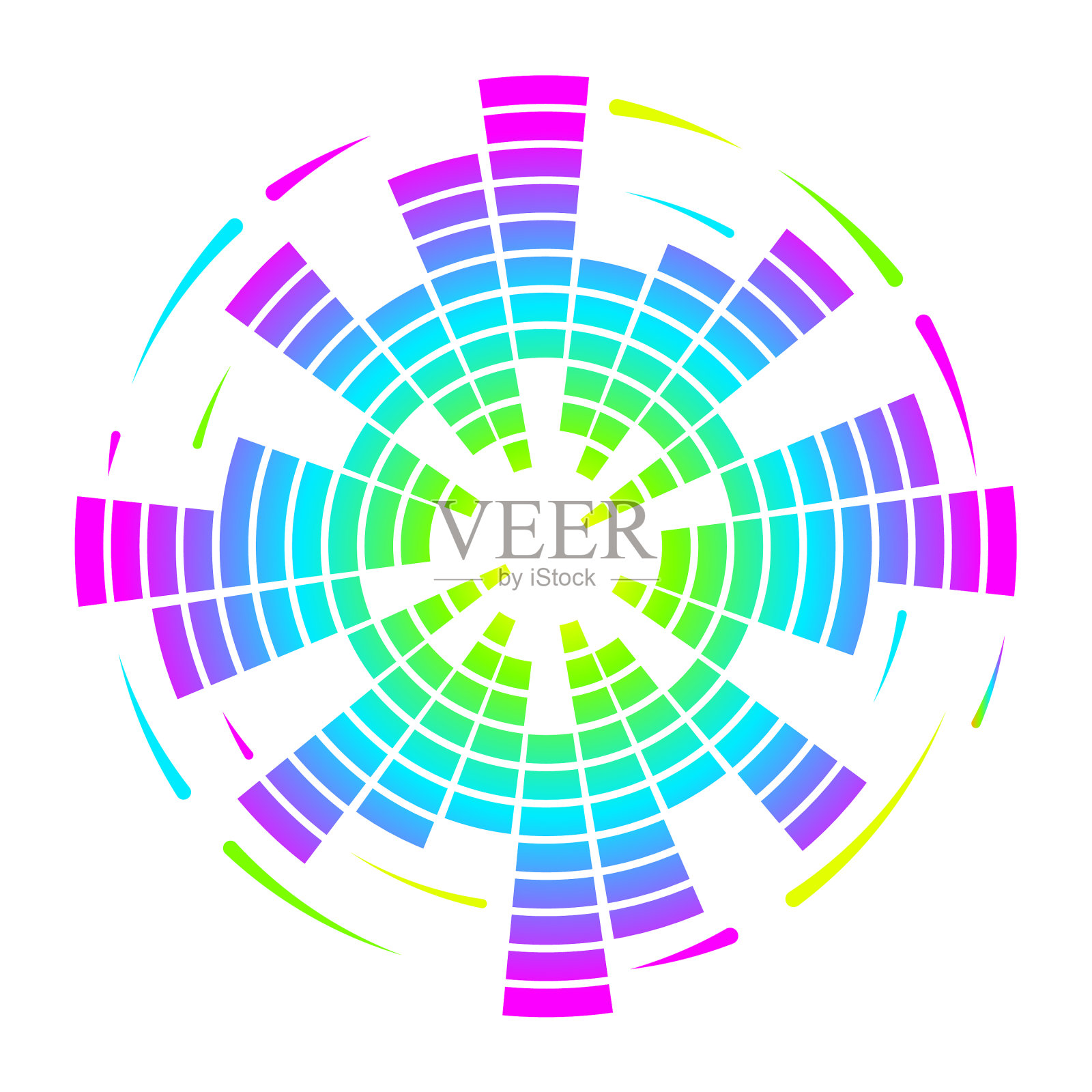 彩色几何圆形霓虹灯均衡器eq圆设计元素图片