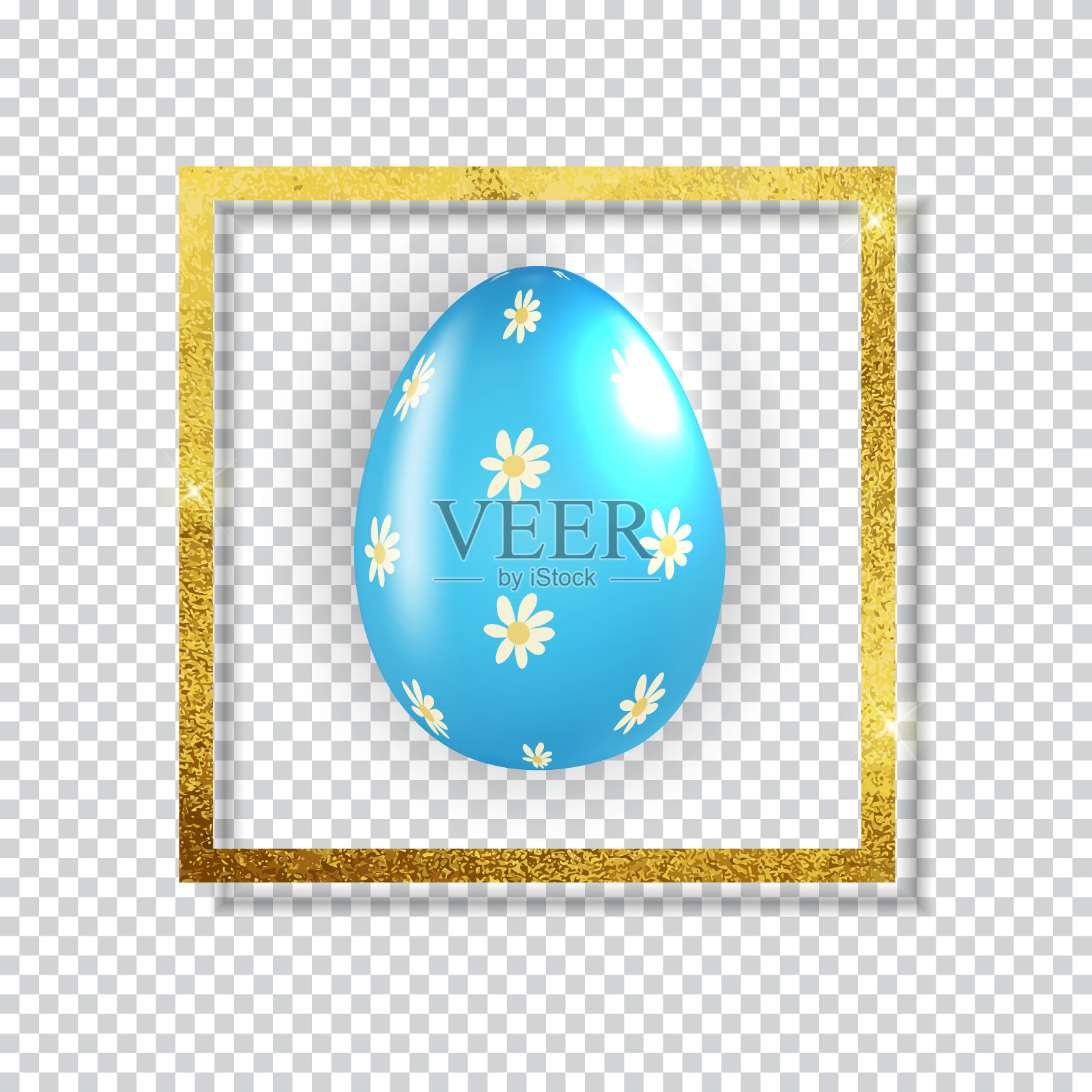 带有金色画框的彩蛋。矢量图插画图片素材