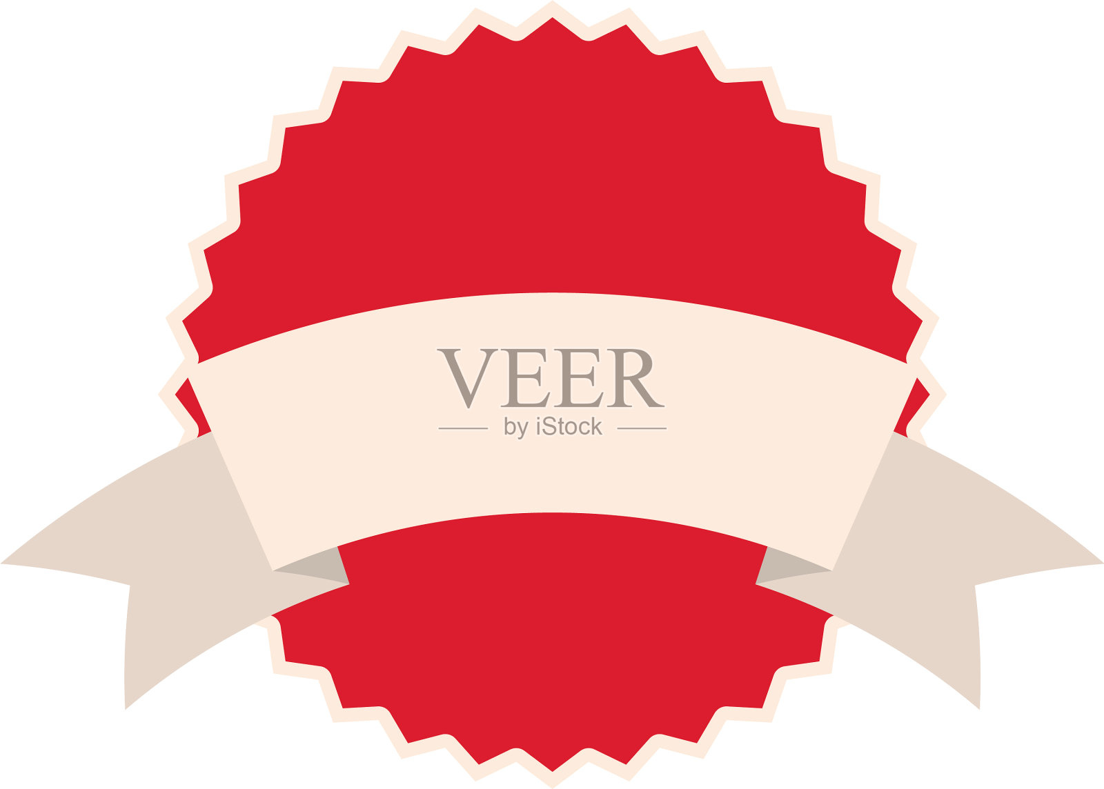 印章上印着红色和白色的缎带设计元素图片