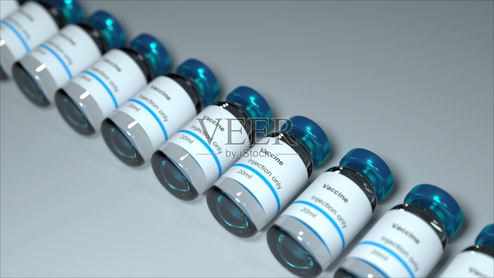 环许多蓝色通用疫苗玻璃。很多疫苗都是一致的。安瓶wi照片摄影图片