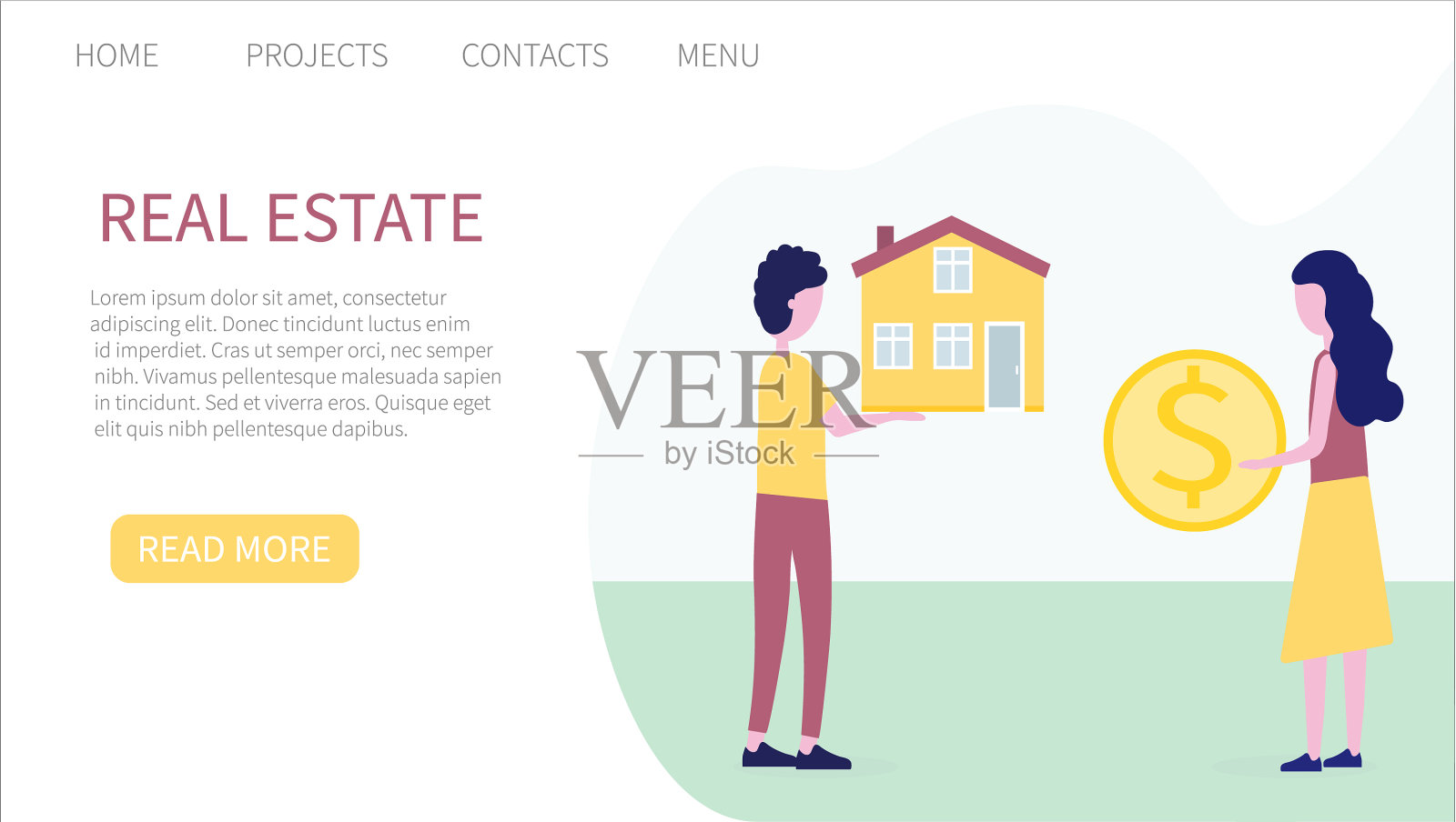 以售房为经营理念的房地产插画图片素材