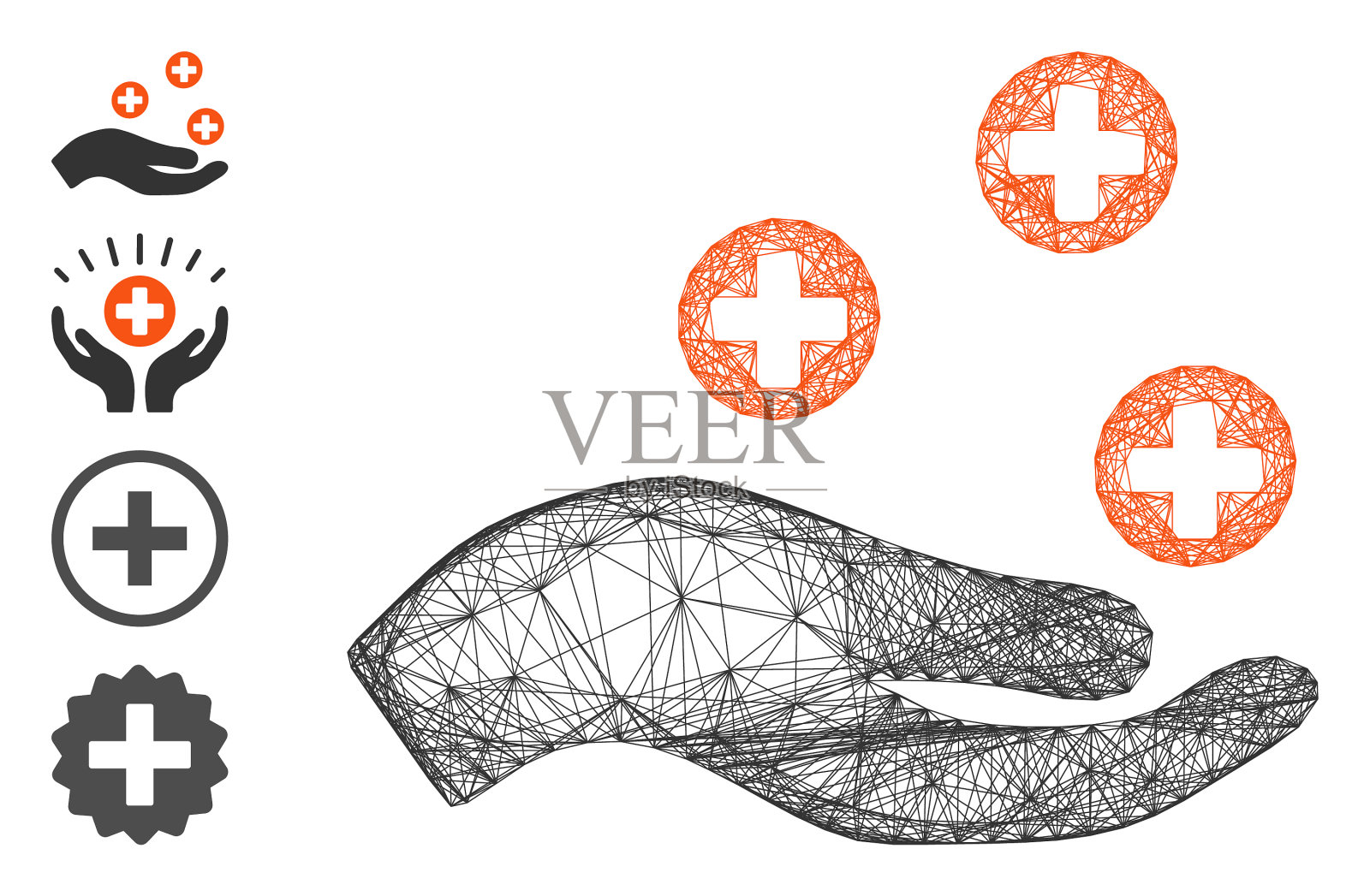 孵出的手递药网插画图片素材