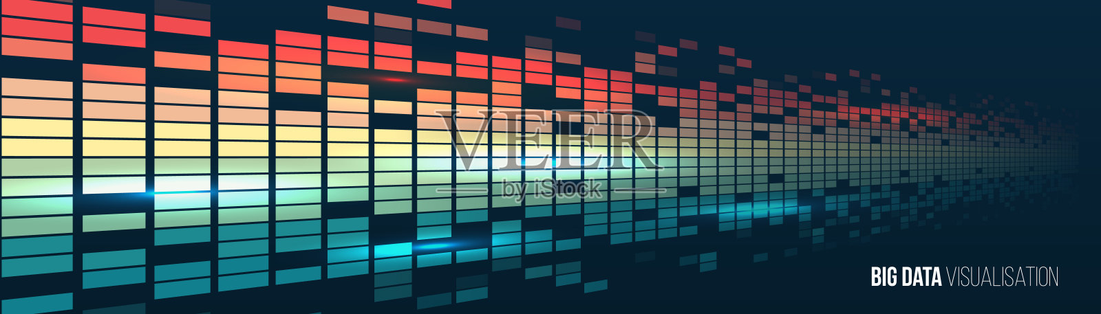 过滤机算法。大数据可视化。信息分析的概念。排序的数据。矢量技术背景。摘要流信息与方阵和二进制代码。插画图片素材