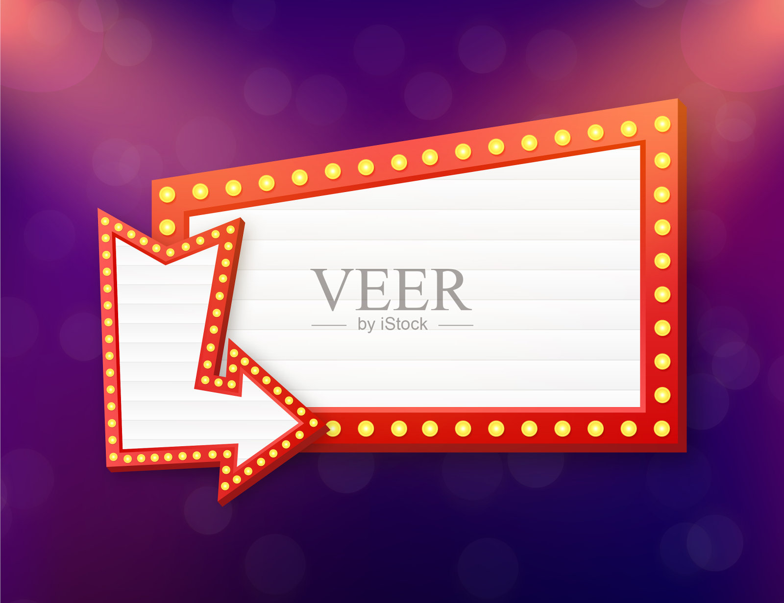 复古灯箱广告牌复古框架灯箱插画图片素材