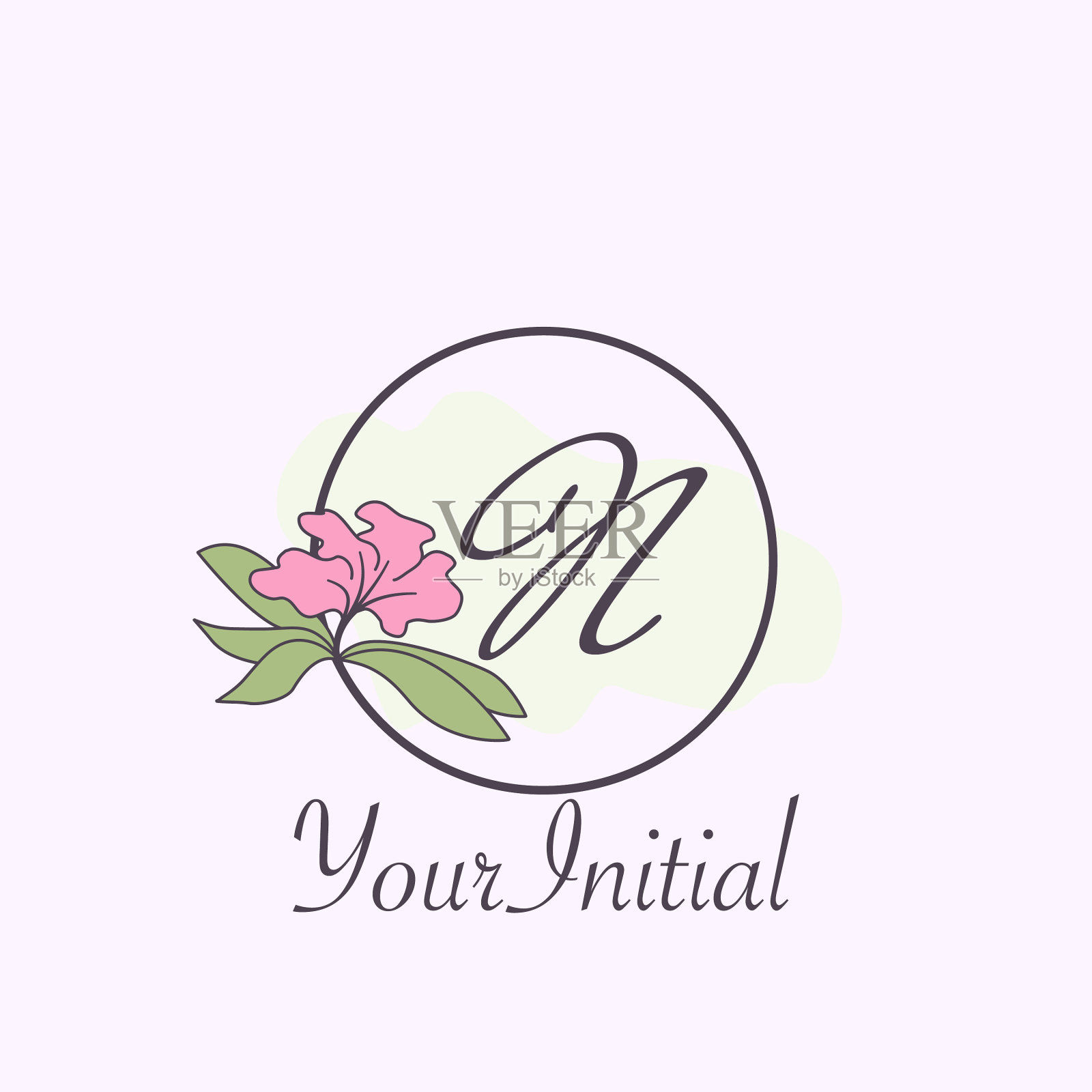 字母女性首字母标志概念插画图片素材