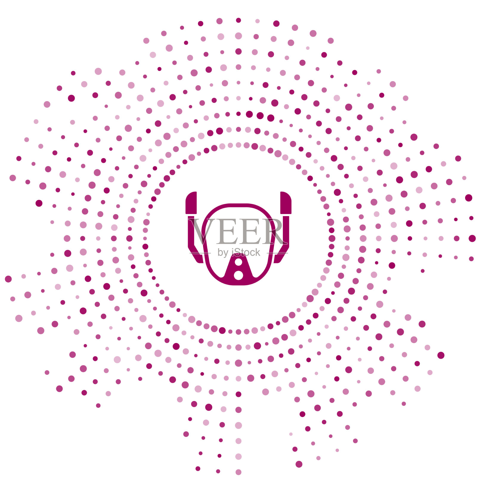 紫色潜水面具图标孤立在白色插画图片素材