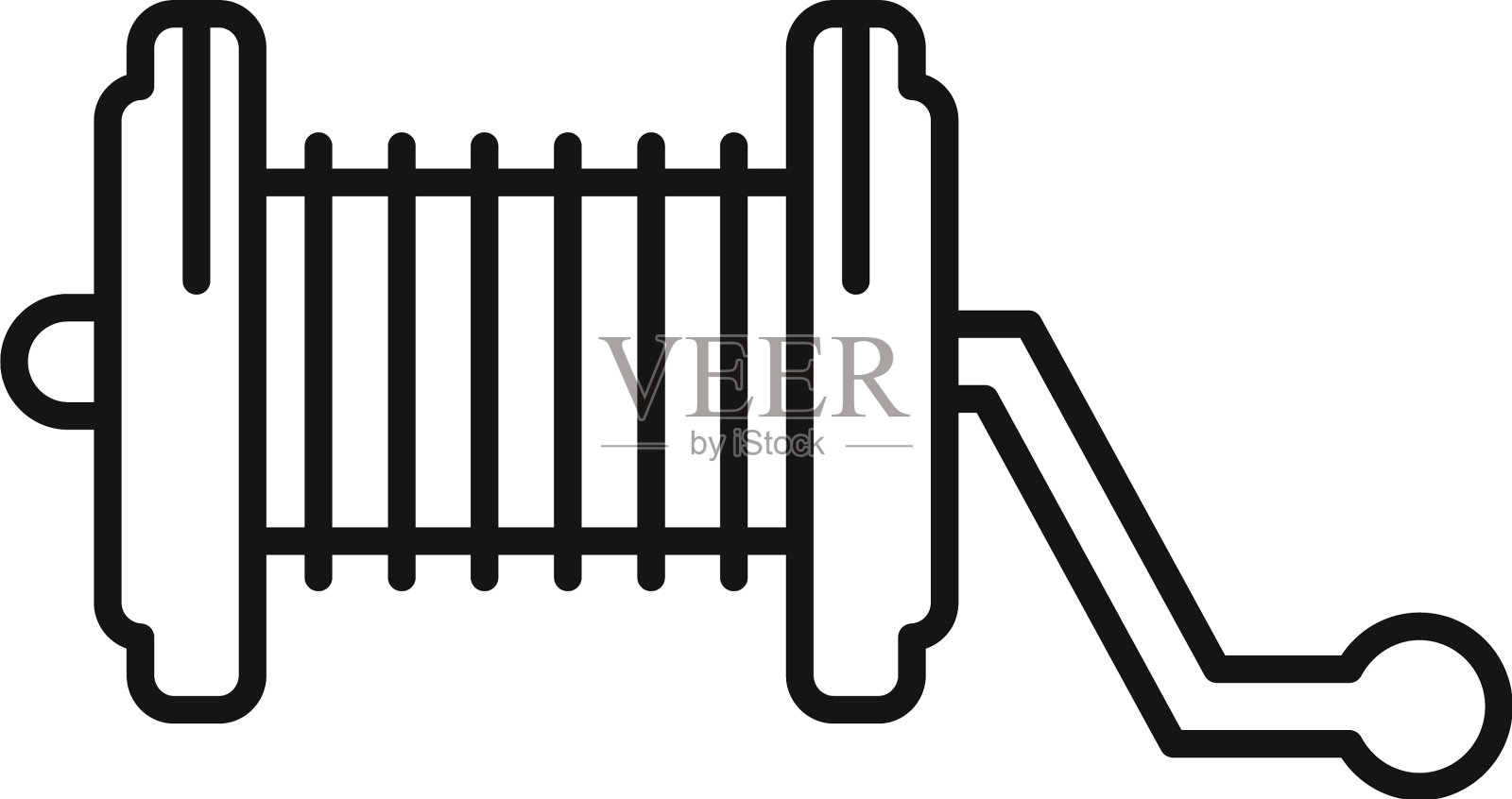 旋转钓鱼卷轴图标轮廓风格图标素材