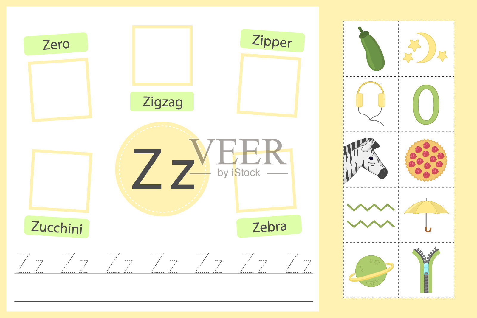 英文字母追踪工作表插画图片素材