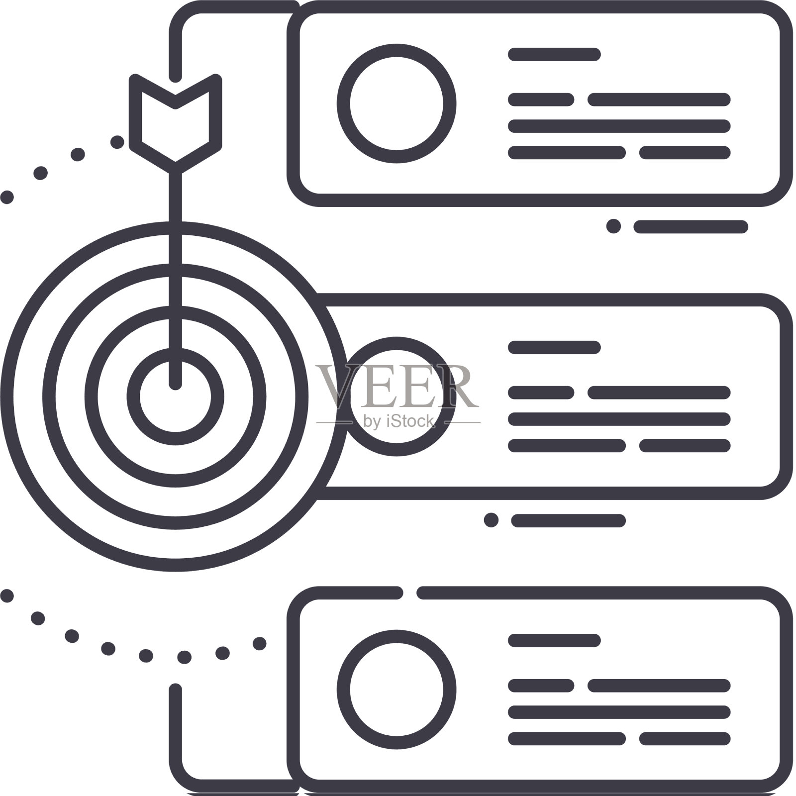 研究报告图标线性孤立插画图片素材