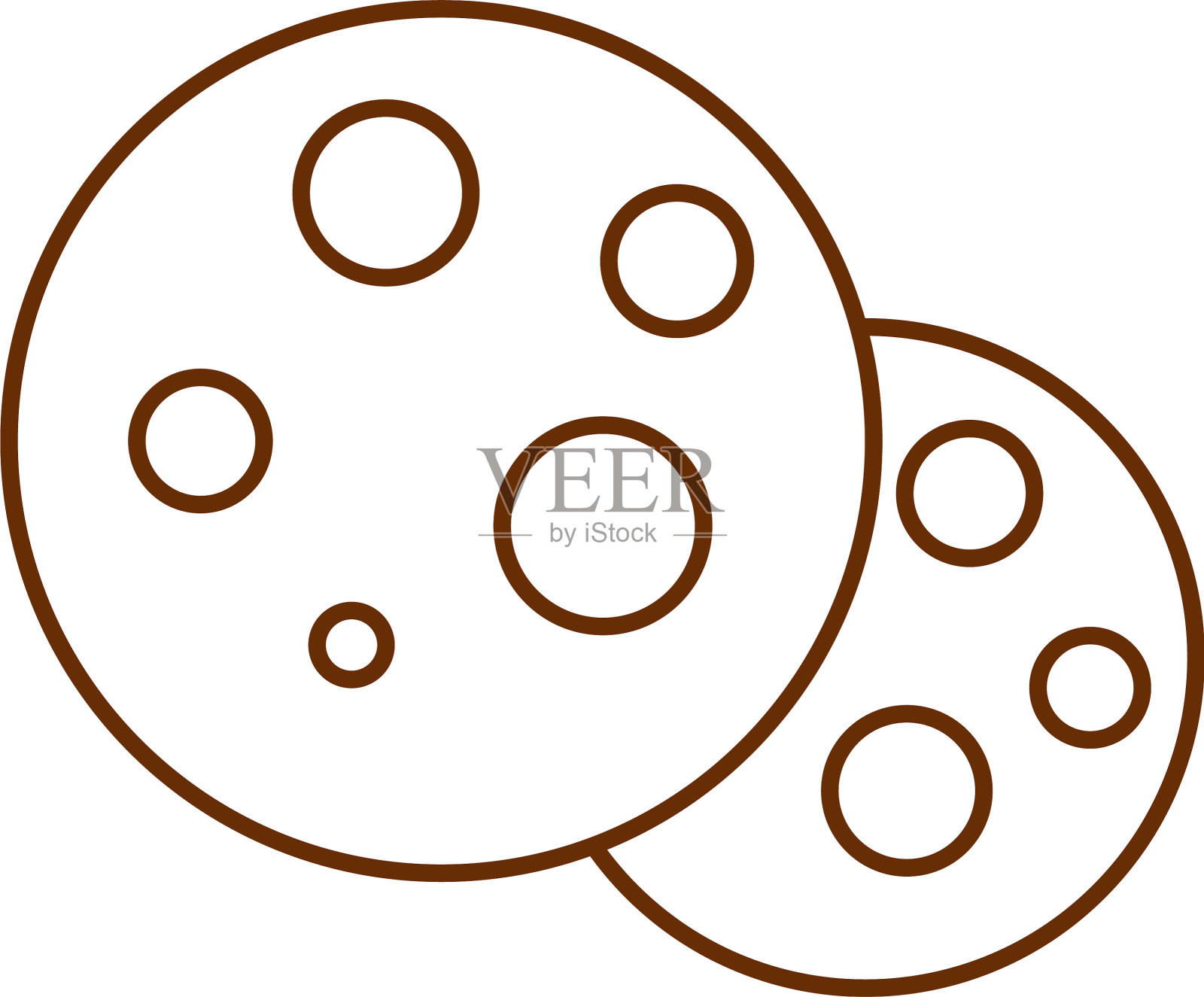 饼干与巧克力片的卡通甜品系列设计元素图片