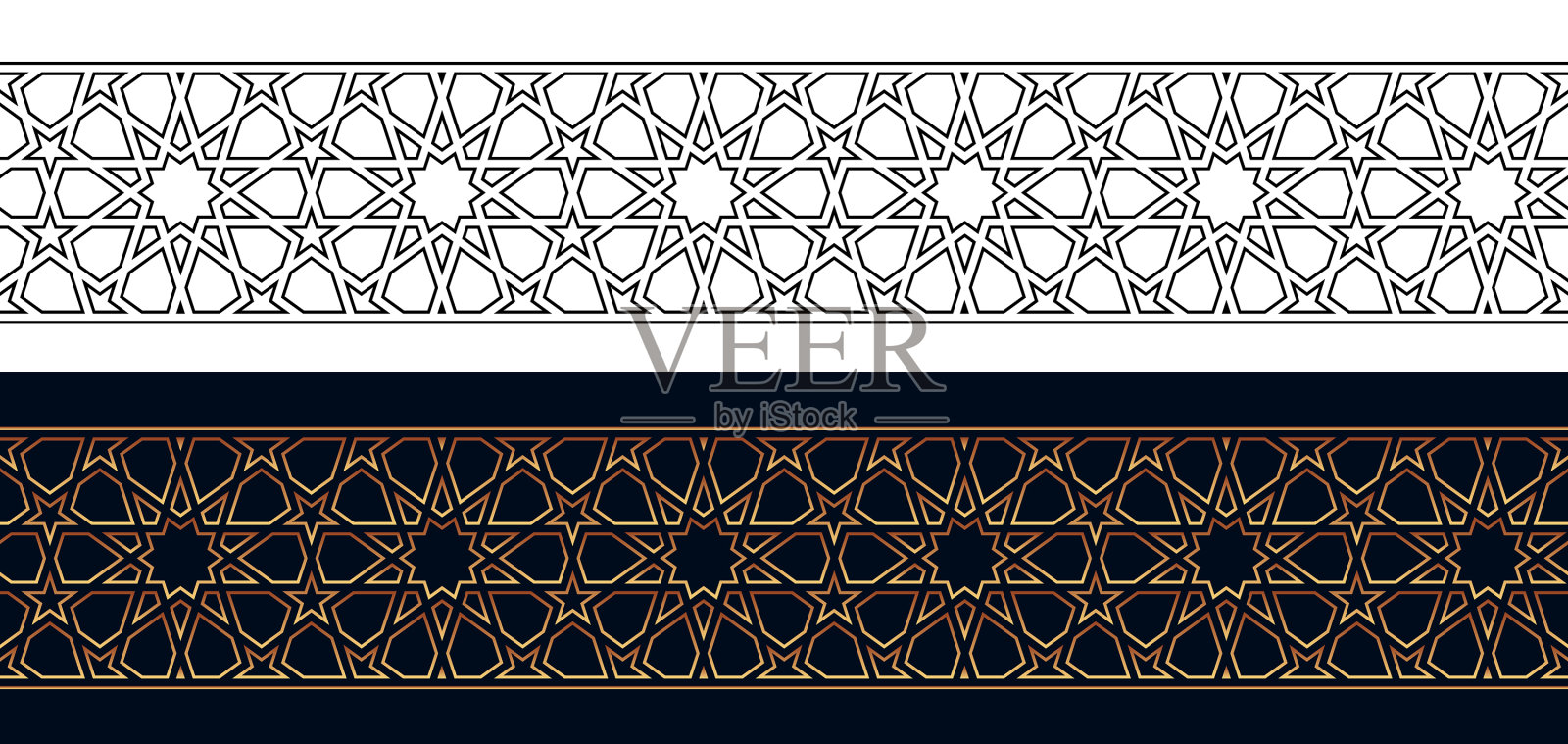 伊斯兰无缝的边界插画图片素材