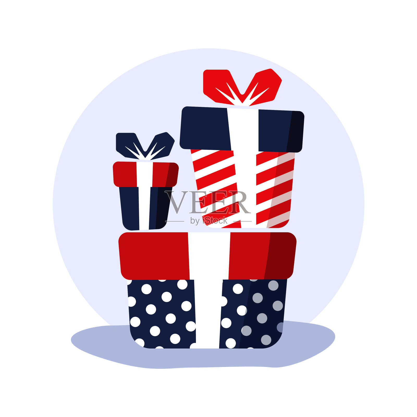 几个彩色包装的礼品盒孤立设计元素图片